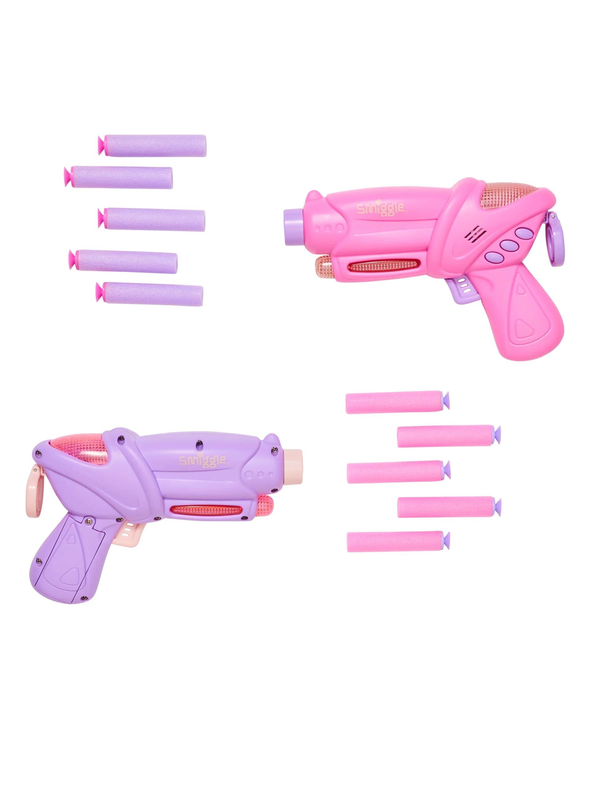 Smiggle - Işıklı ve Sesli Dart Fırlatan 2'li Oyuncak Silah Seti-Dinossi