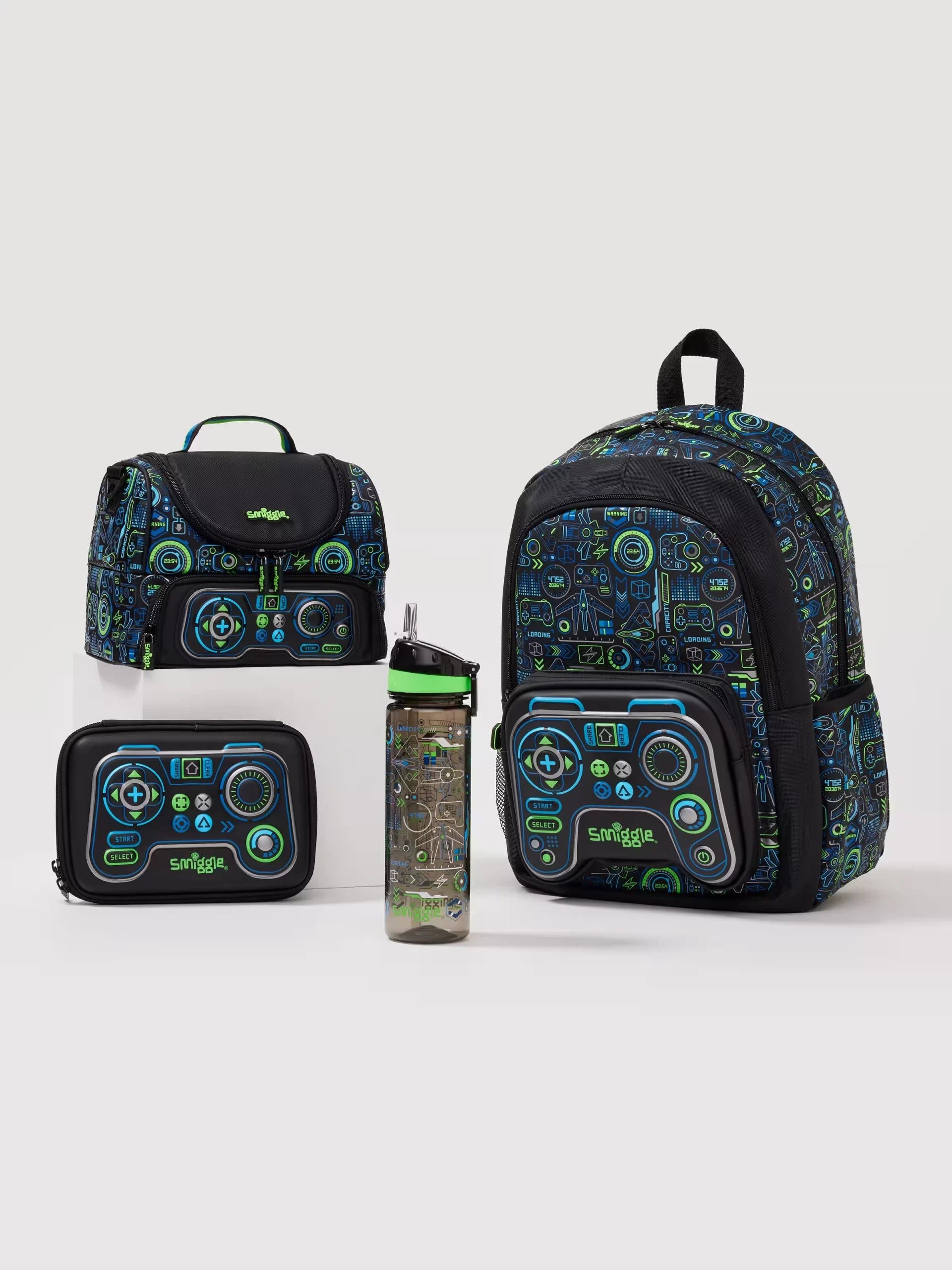 Smiggle - Virtual 4'lü Okul Çanta Seti-Dinossi