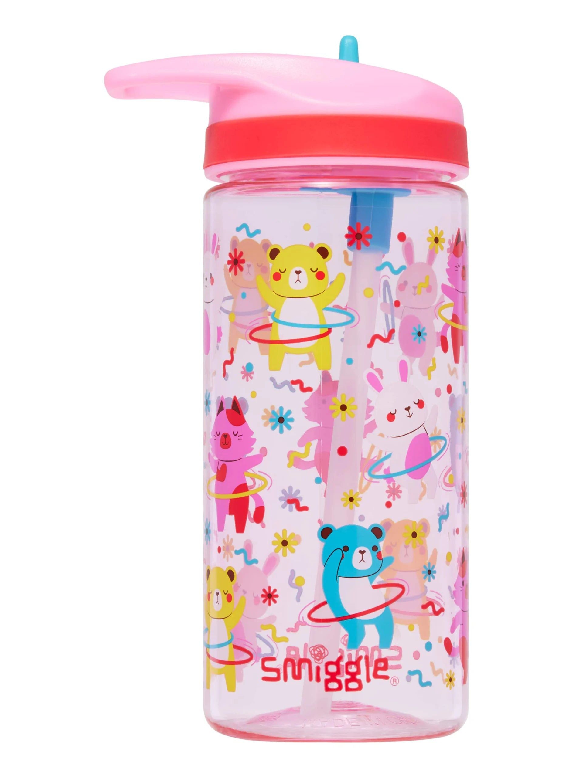 Smiggle - Lets Play 440 ML BPA'Sız Pipetli Suluk-Dinossi
