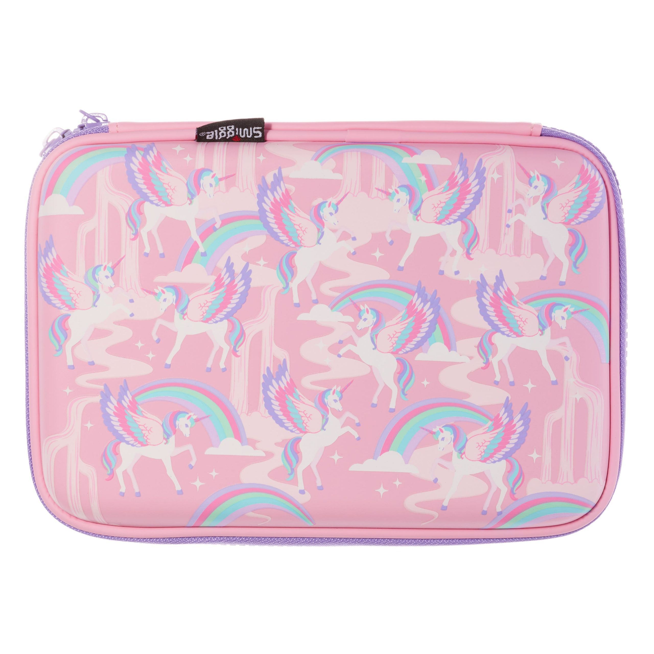 Smiggle - 3D Kabartmalı Hardtop Pembe Unicornlar Kalem Kutusu-Dinossi