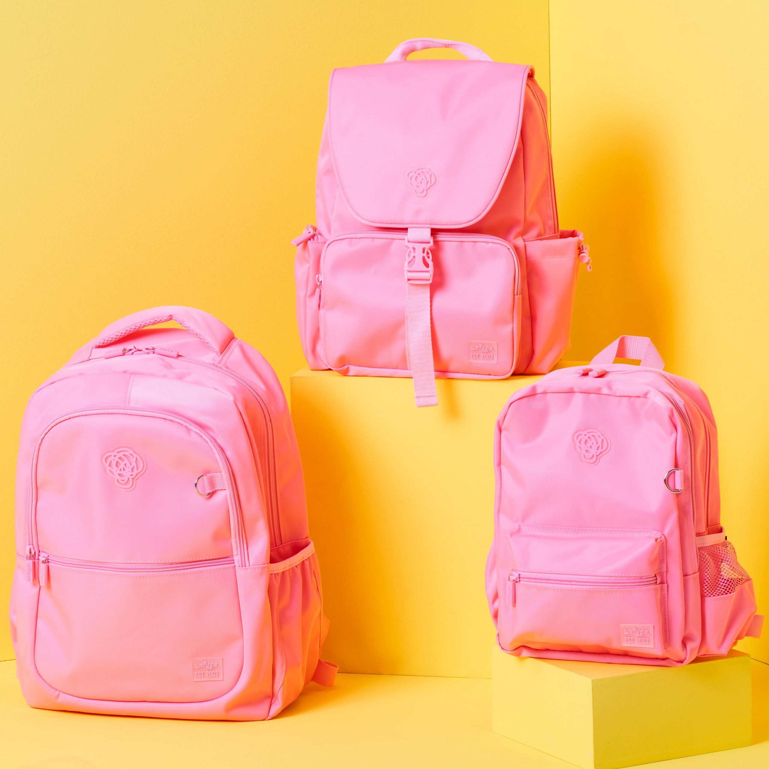 Smiggle - Sorbet Park Pembe Su Geçirmez Sırt Çantası-Dinossi