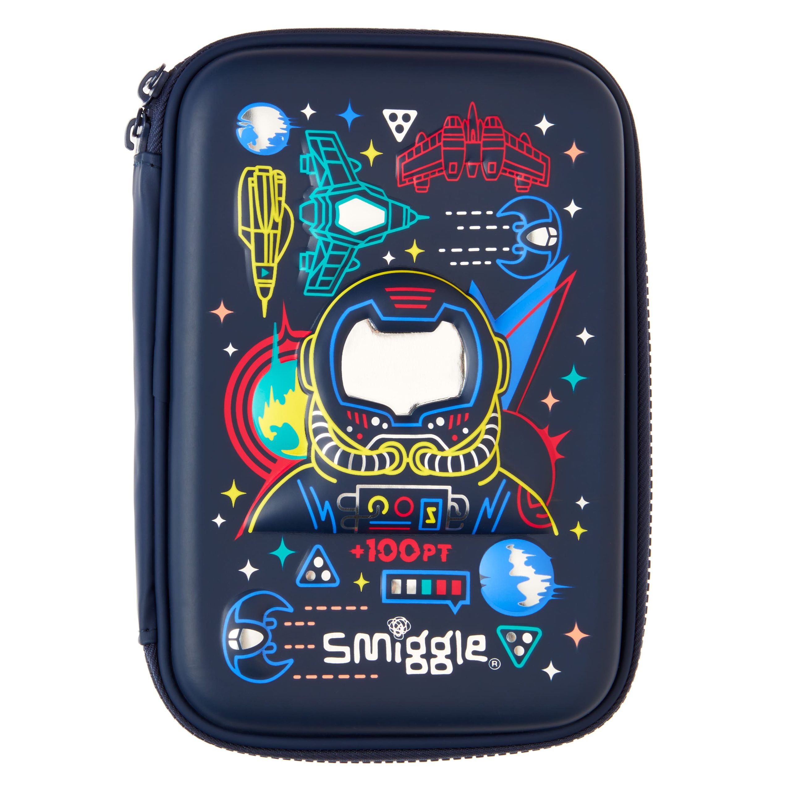 Smiggle - Beyond 3D Kabartmalı Astronot Kalem Kutusu-Dinossi