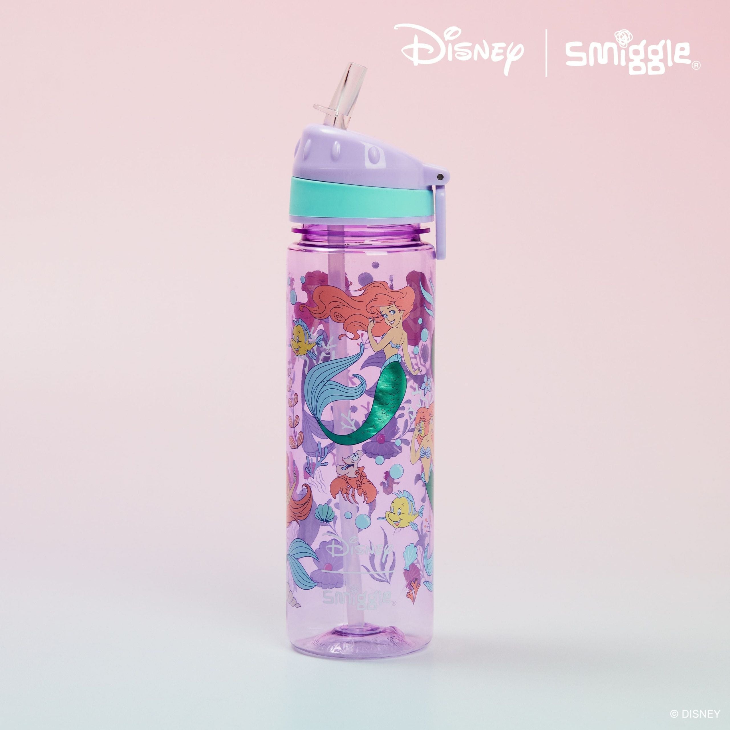 Smiggle - Disney Prenses Pipetli 650ML BPA İçermeyen Suluk-Dinossi