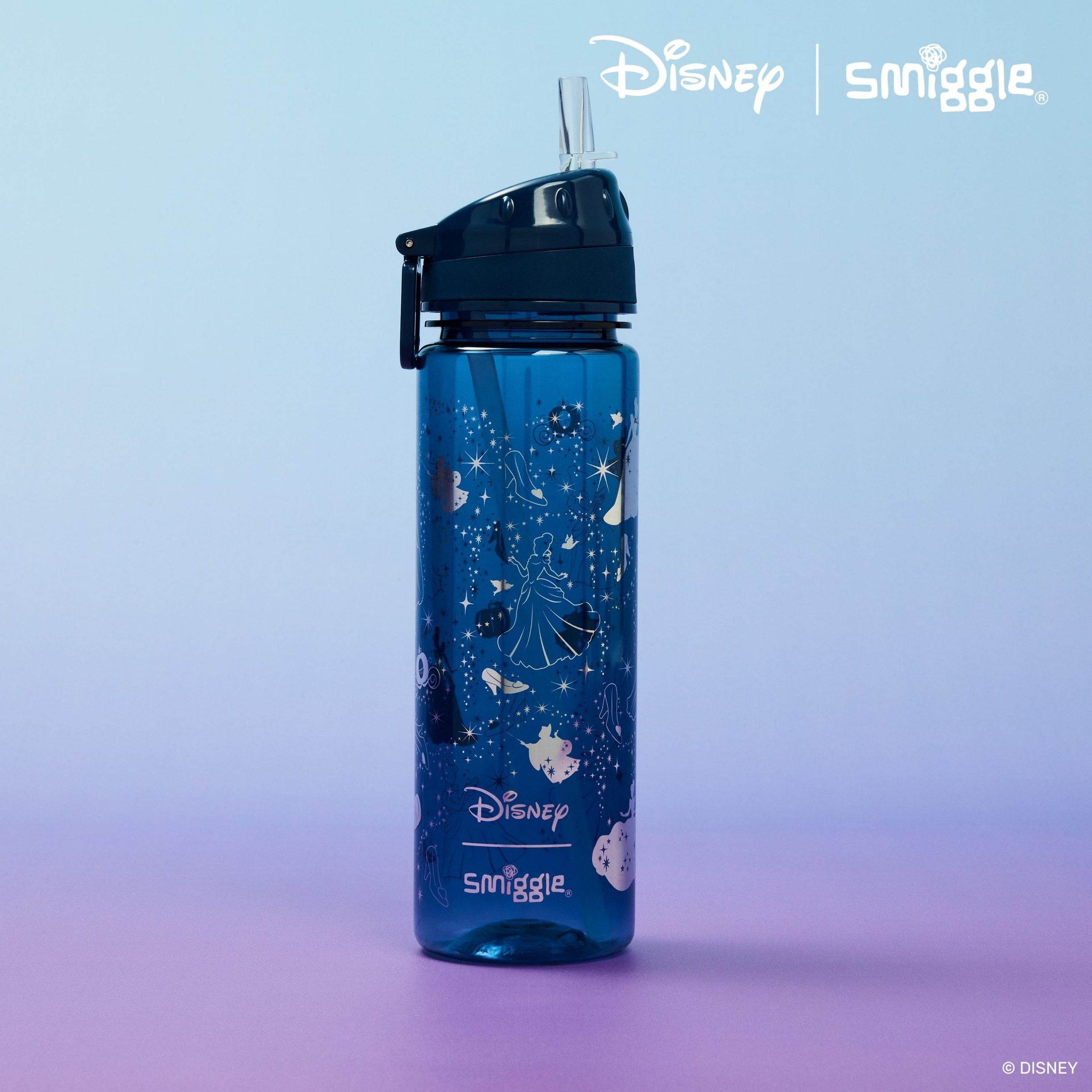 Smiggle - Disney Prenses Pipetli 650ML BPA İçermeyen Suluk-Dinossi