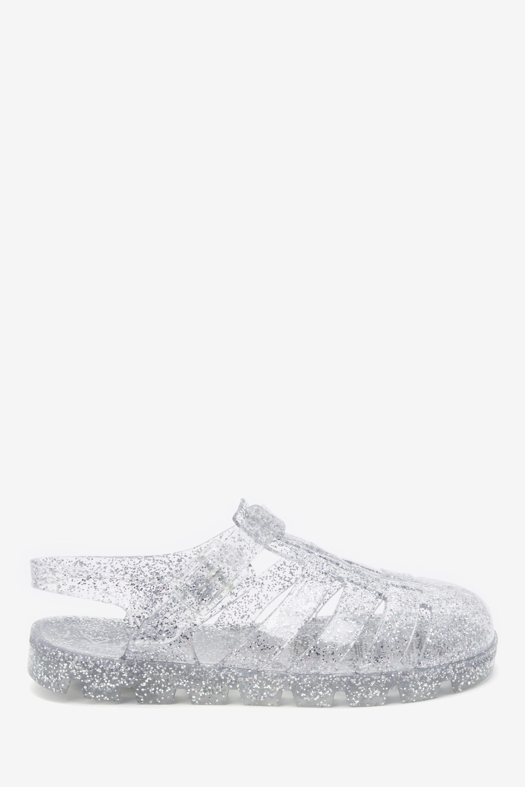 Next - Çocuk Jöle Simli Gümüş Sandalet - 28-Dinossi