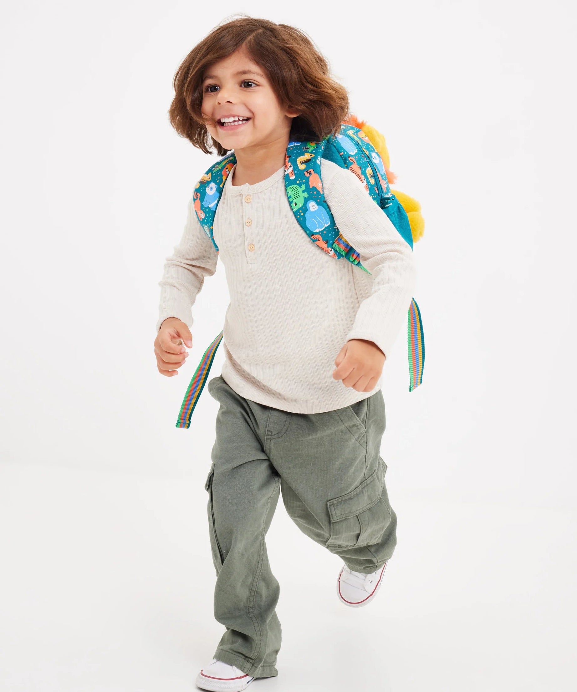 Smiggle - Big Dreams Anaokulu Çıkarılabilir Peluşlu Sırt Çantası-Dinossi