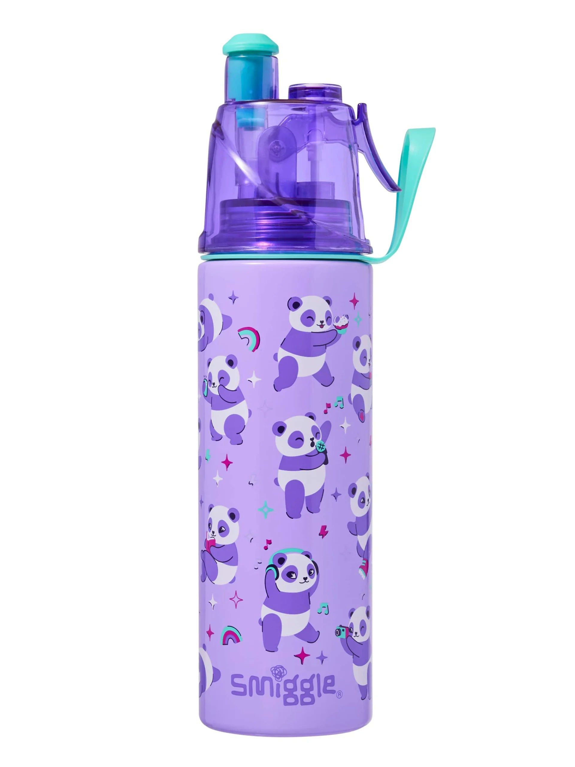 Smiggle - Livin Su Püskürtmeli 500ML Çelik Matara-Dinossi