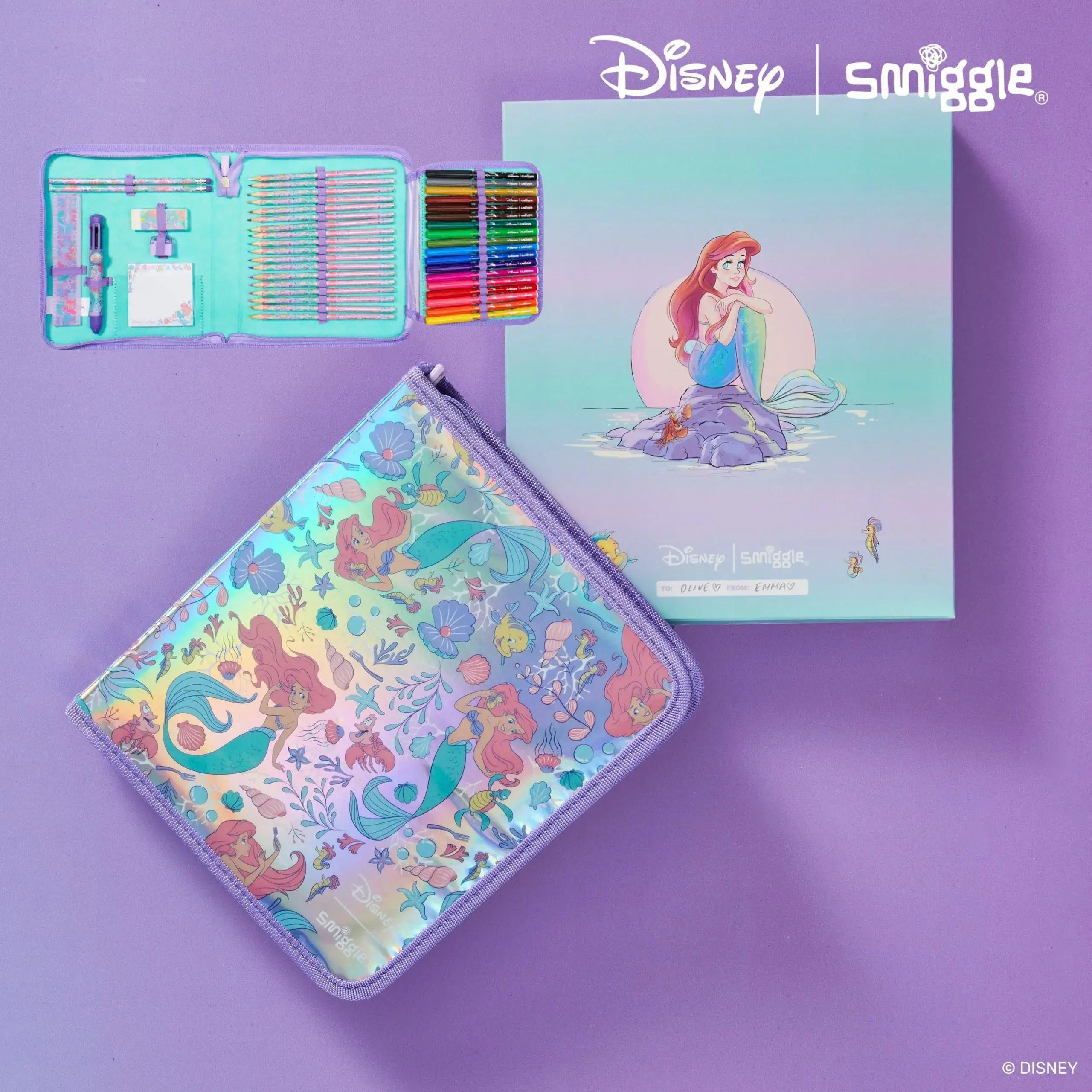 Smiggle - Disney Prenses Kalem Kutusu ve Boyaları Kırtasiye Seti Kiti-Dinossi