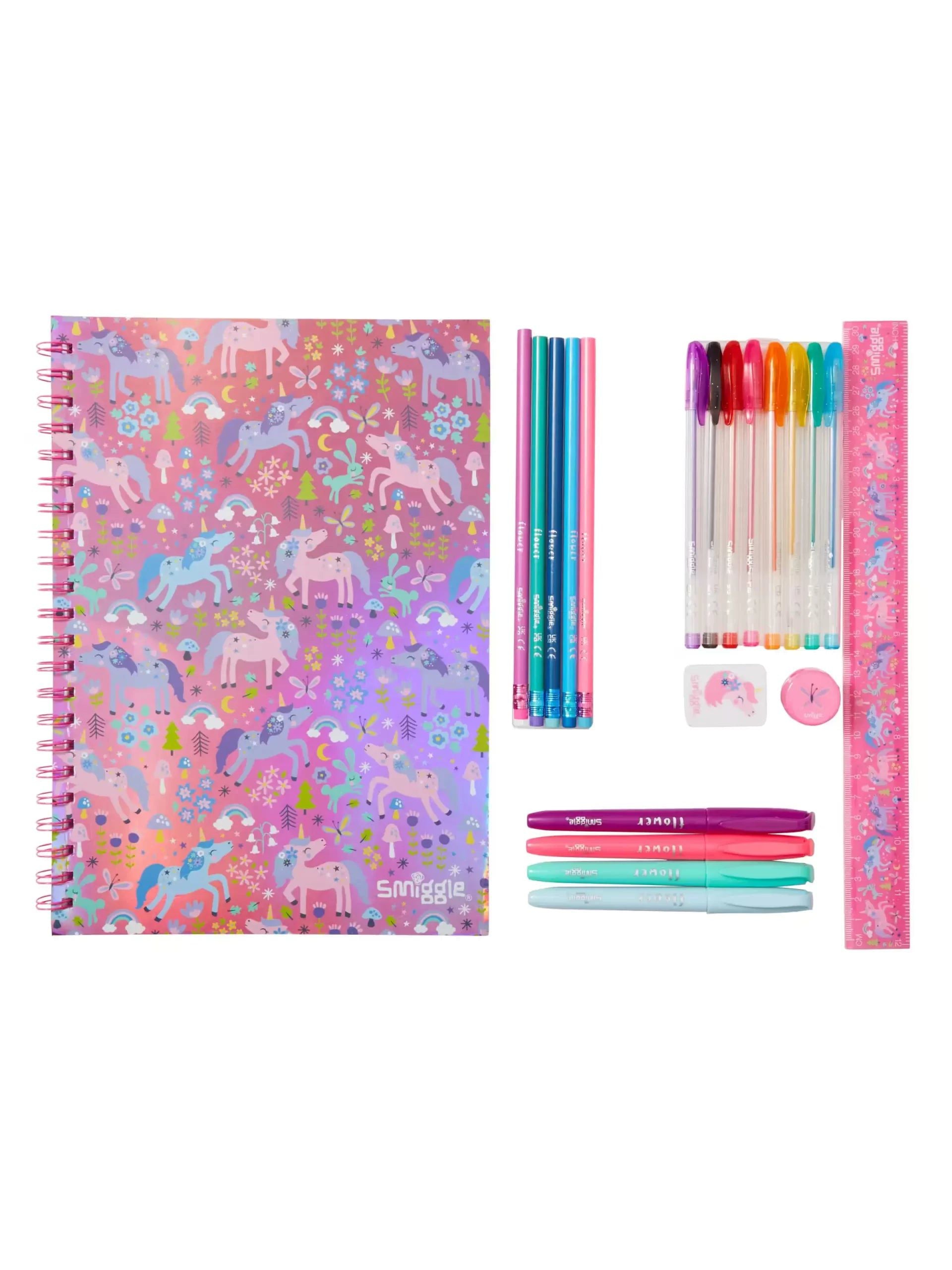Smiggle - Wish A4 Defter ve Kırtasiye Seti-Dinossi