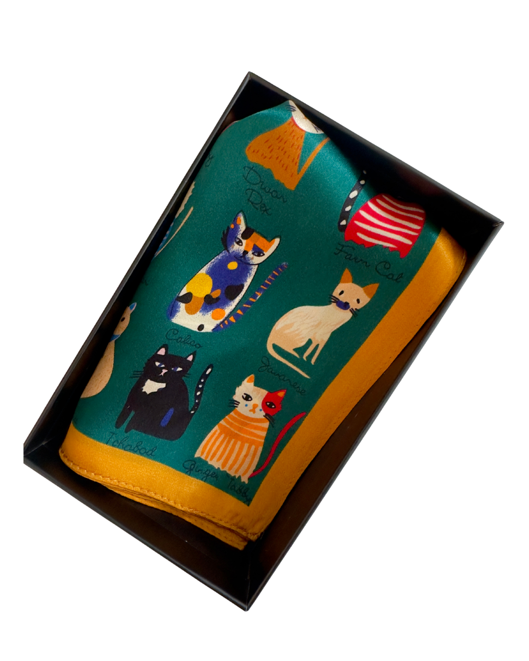 Baveal - Emerald Cats 100% Turkse Zijde Sjaal – 53 cm