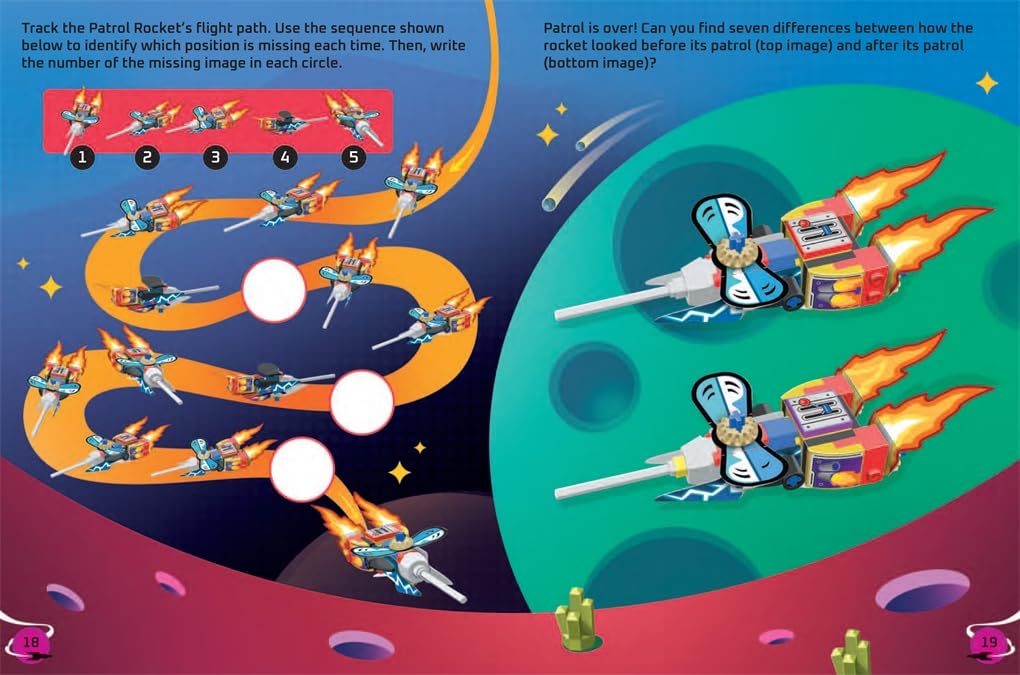 Buster Books - Lego Bouw en Plak Figuren Speelgoed Engels Activiteiten- en Verhalenboek