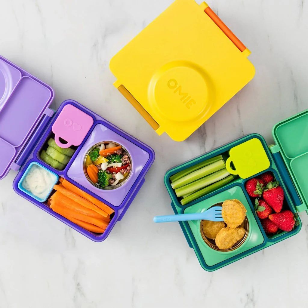 OmieBox Bento Doos Binnenvakjes Set van 2 Rood en Geel