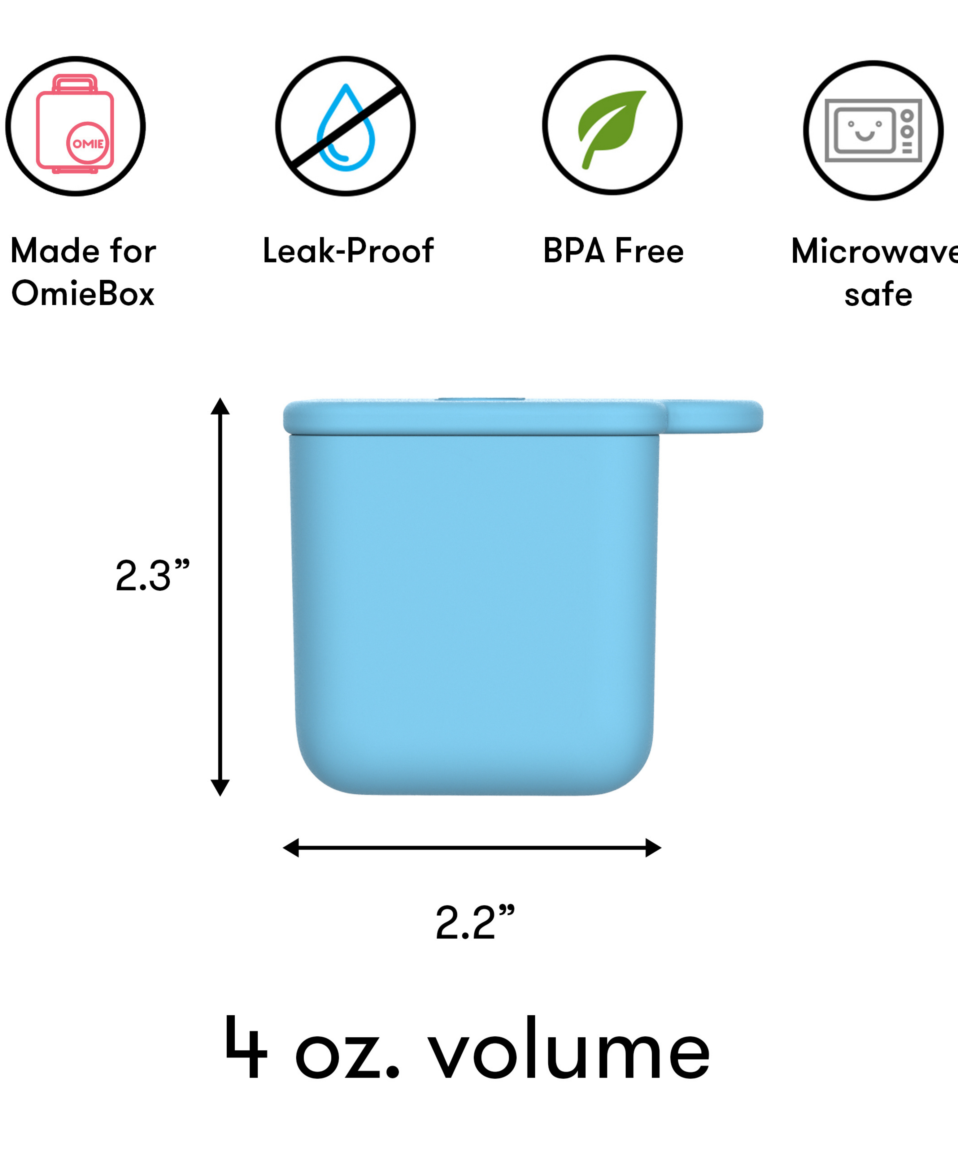 Omiebox - Bento Doos Binnenvak Containers 2 stuks Blauw/Groen