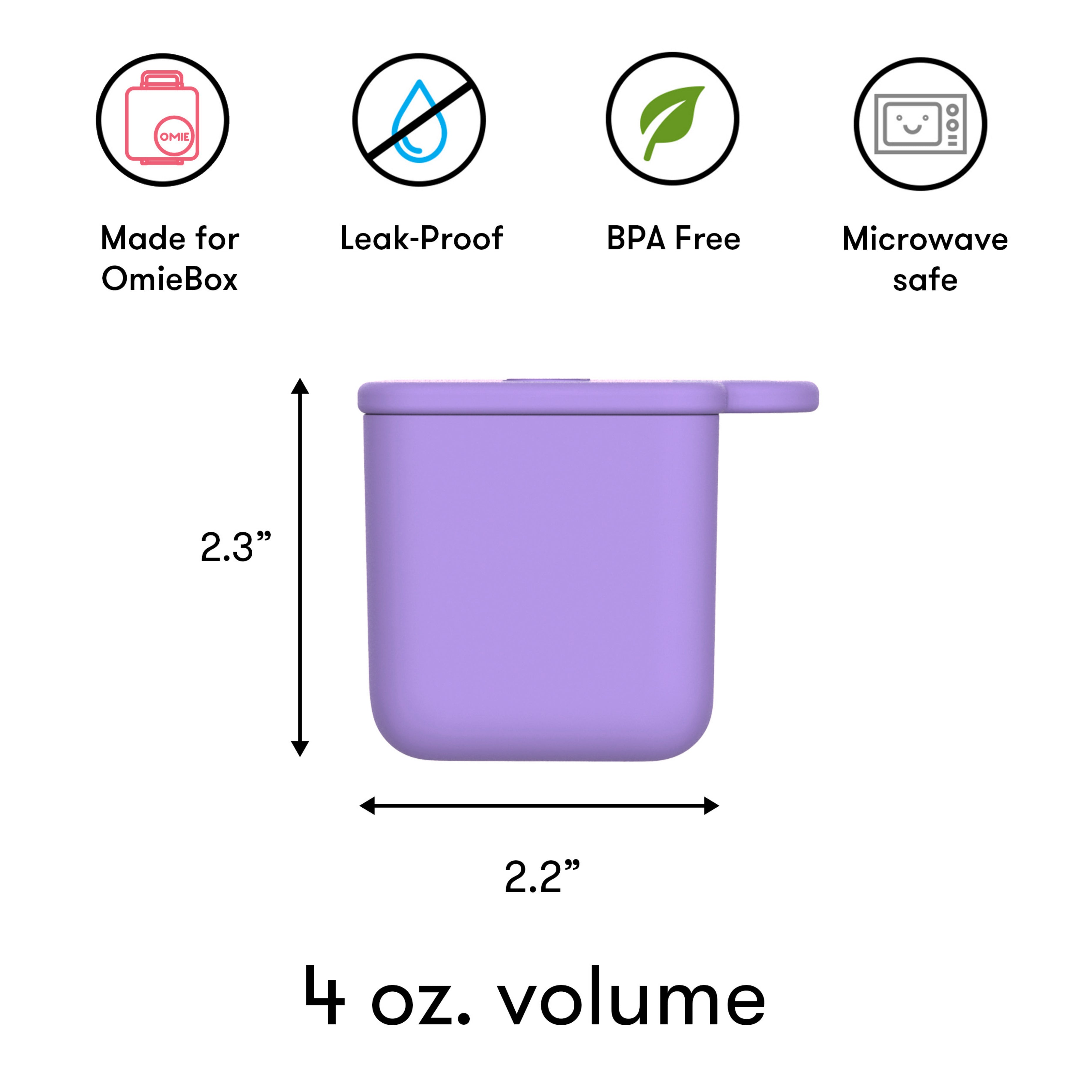 Omiebox - Bento Doos Binnenvak Containers 2 stuks Paars/Oranje