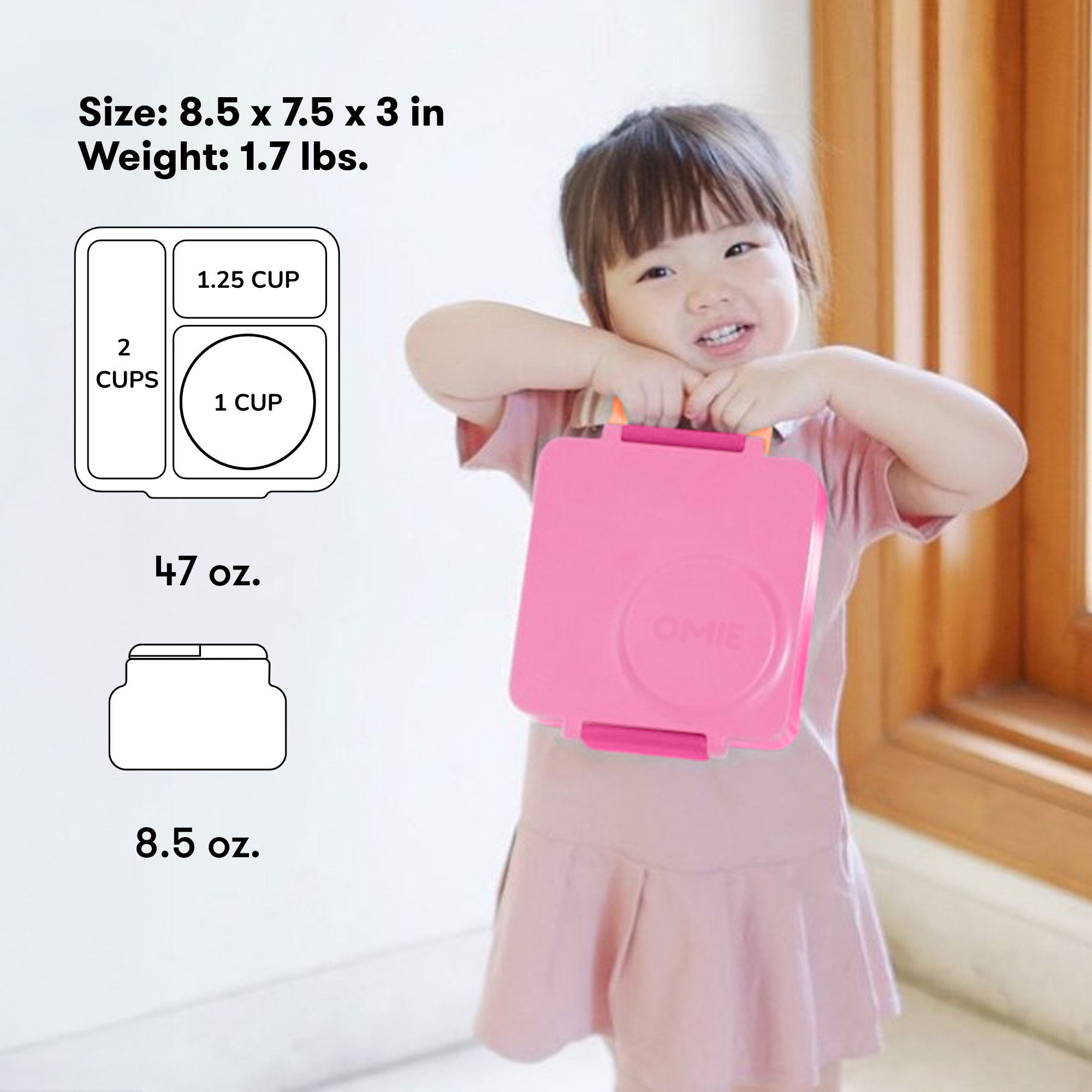 Omiebox - Warmte Geïsoleerde Fee Roze Bento Lunchbox