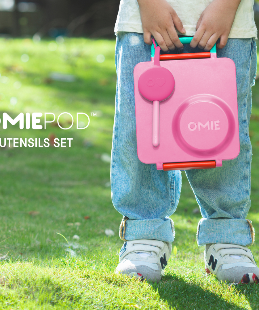 Omiebox - OmiePod Ballon Roze Siliconen Vork en Lepel Set