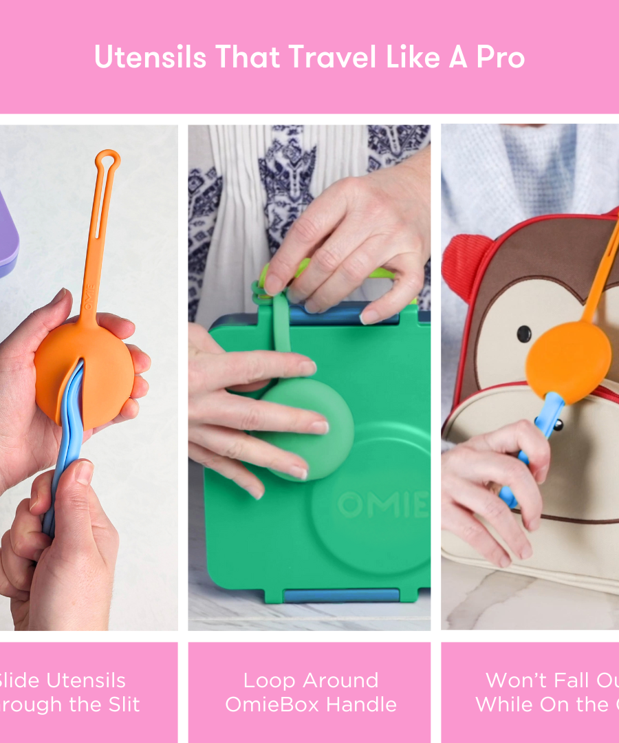 Omiebox - OmiePod Ballon Roze Siliconen Vork en Lepel Set