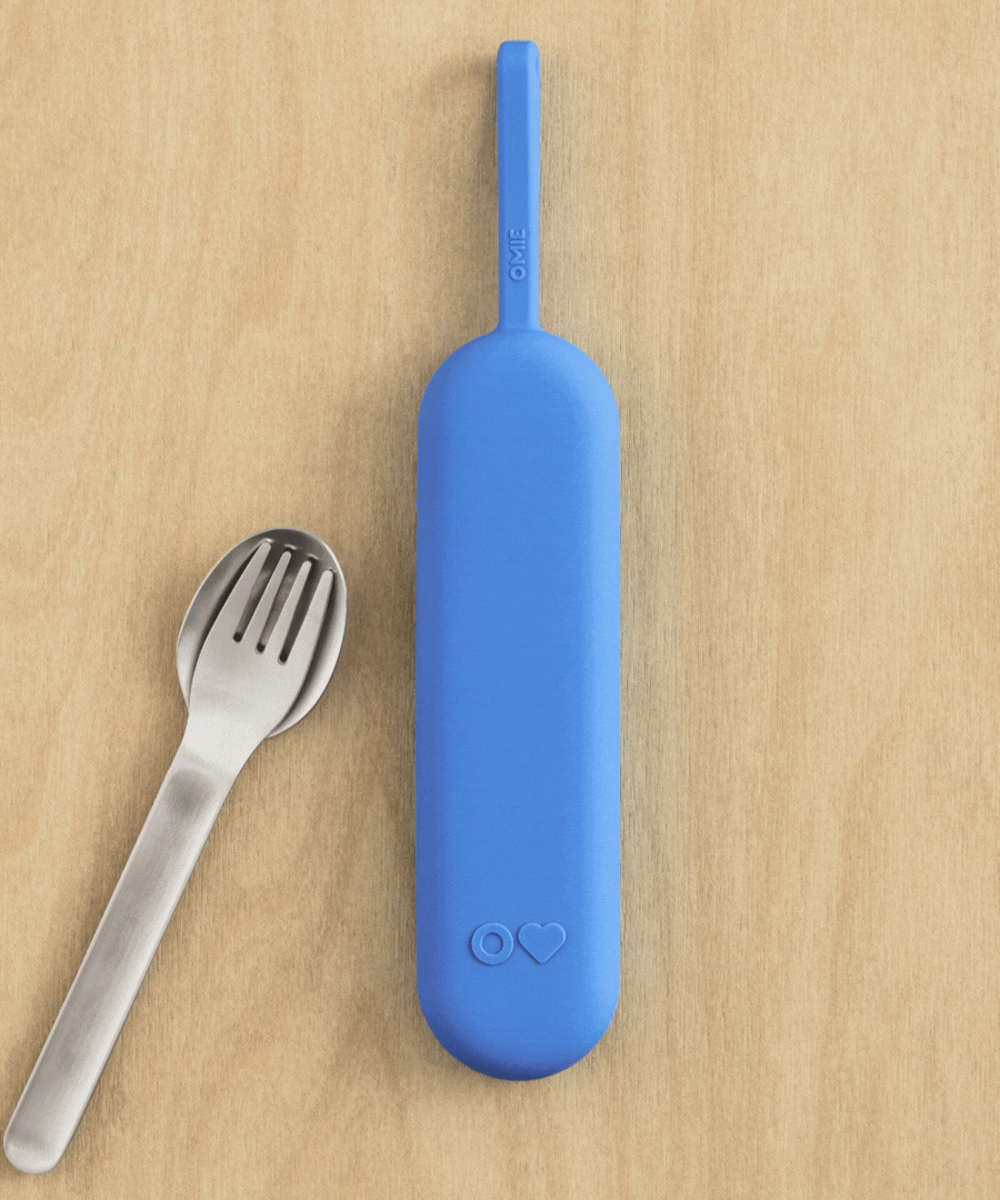 Omiebox - OmiePod UP Azure Siliconen Vork en Lepel Set