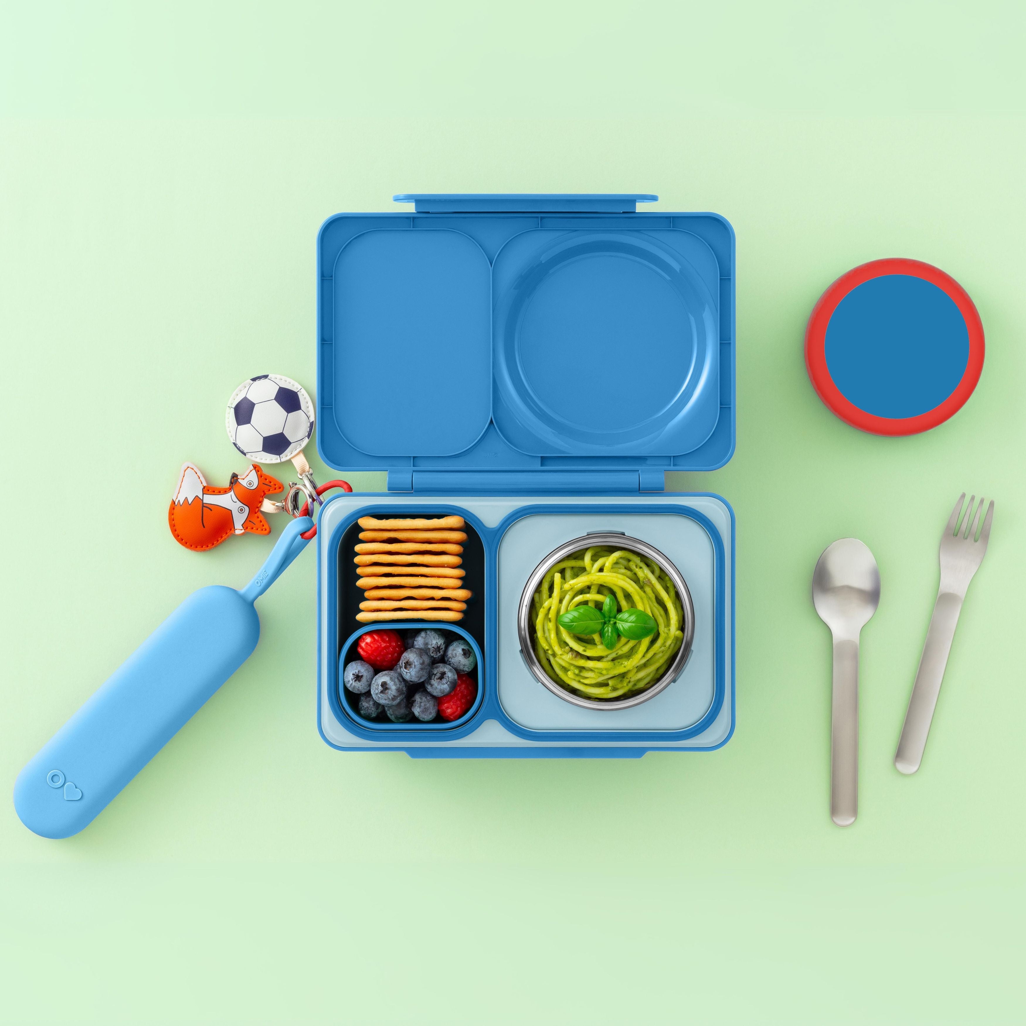 Omiebox - OmiePod UP Azure Siliconen Vork en Lepel Set