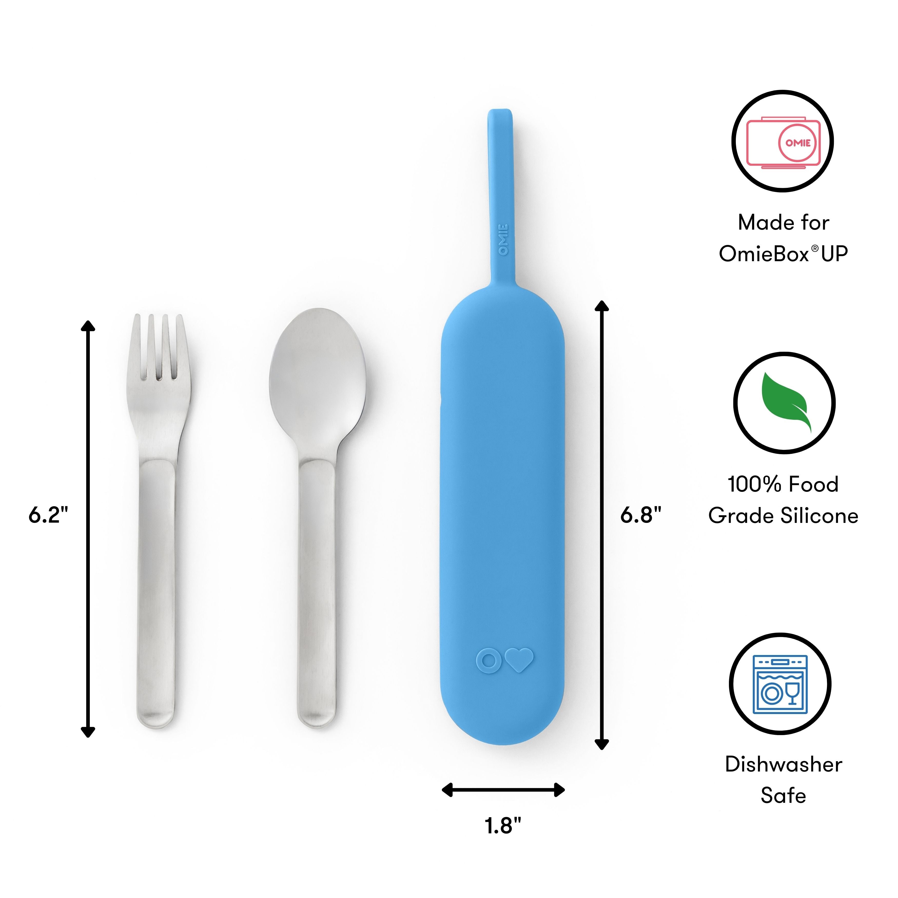 Omiebox - OmiePod UP Azure Siliconen Vork en Lepel Set
