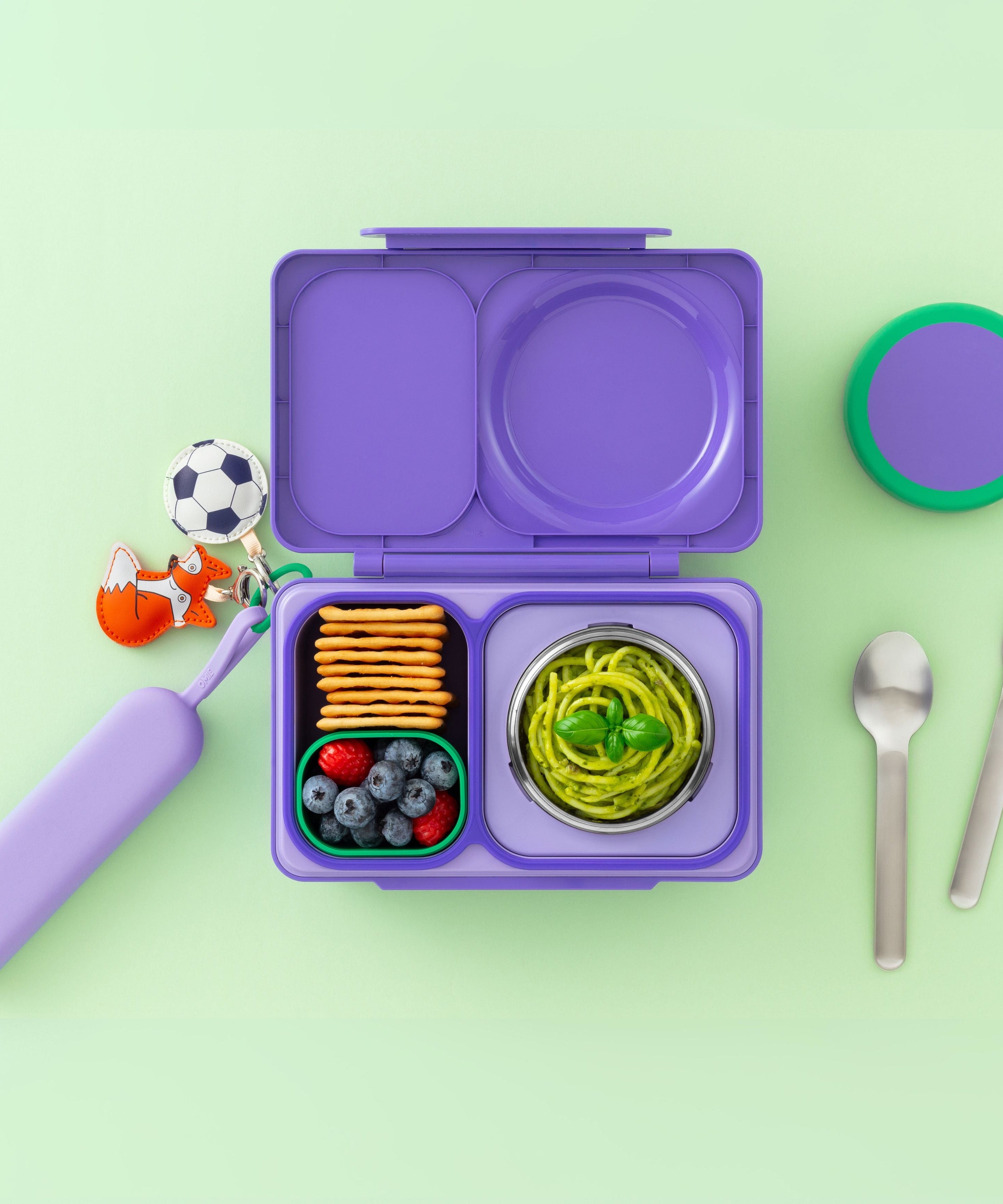 Omiebox - OmiePod UP Violette Siliconen Vork en Lepel Set