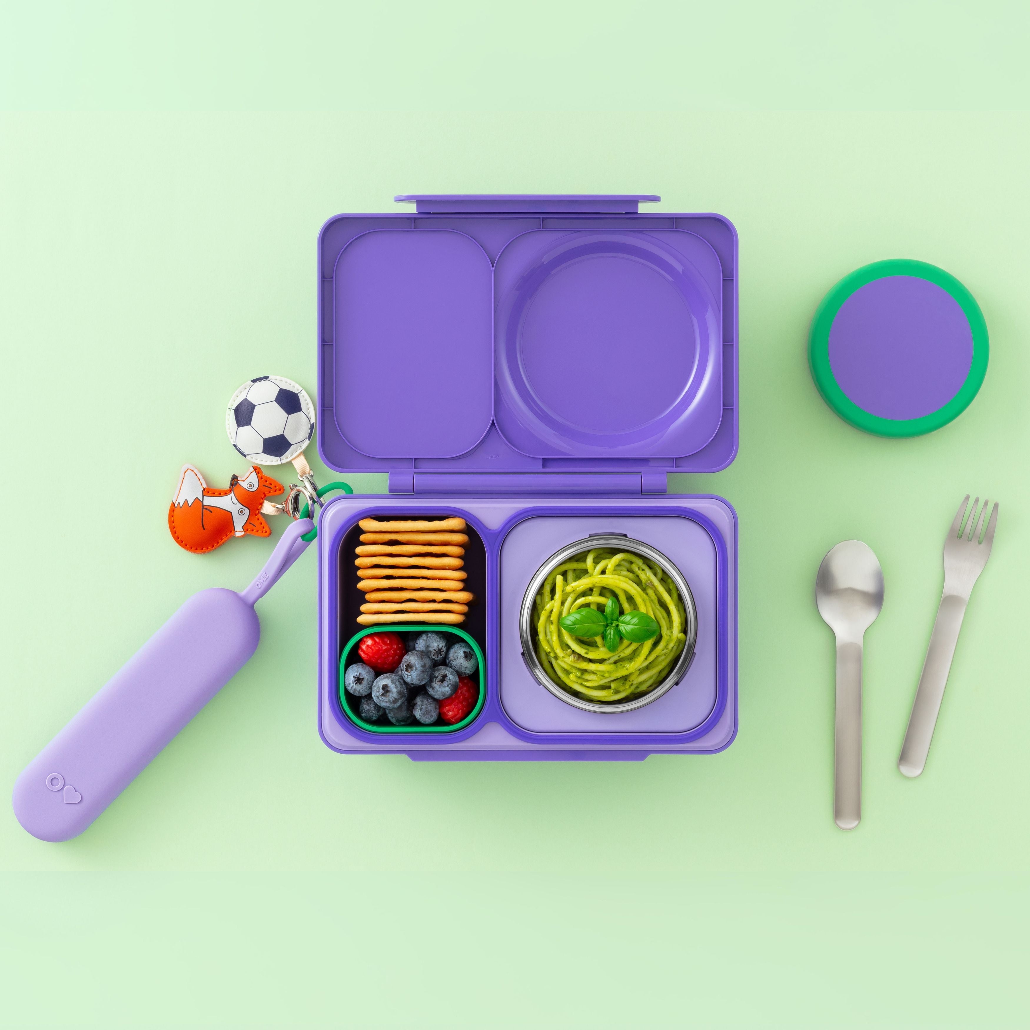 Omiebox - OmiePod UP Violette Siliconen Vork en Lepel Set