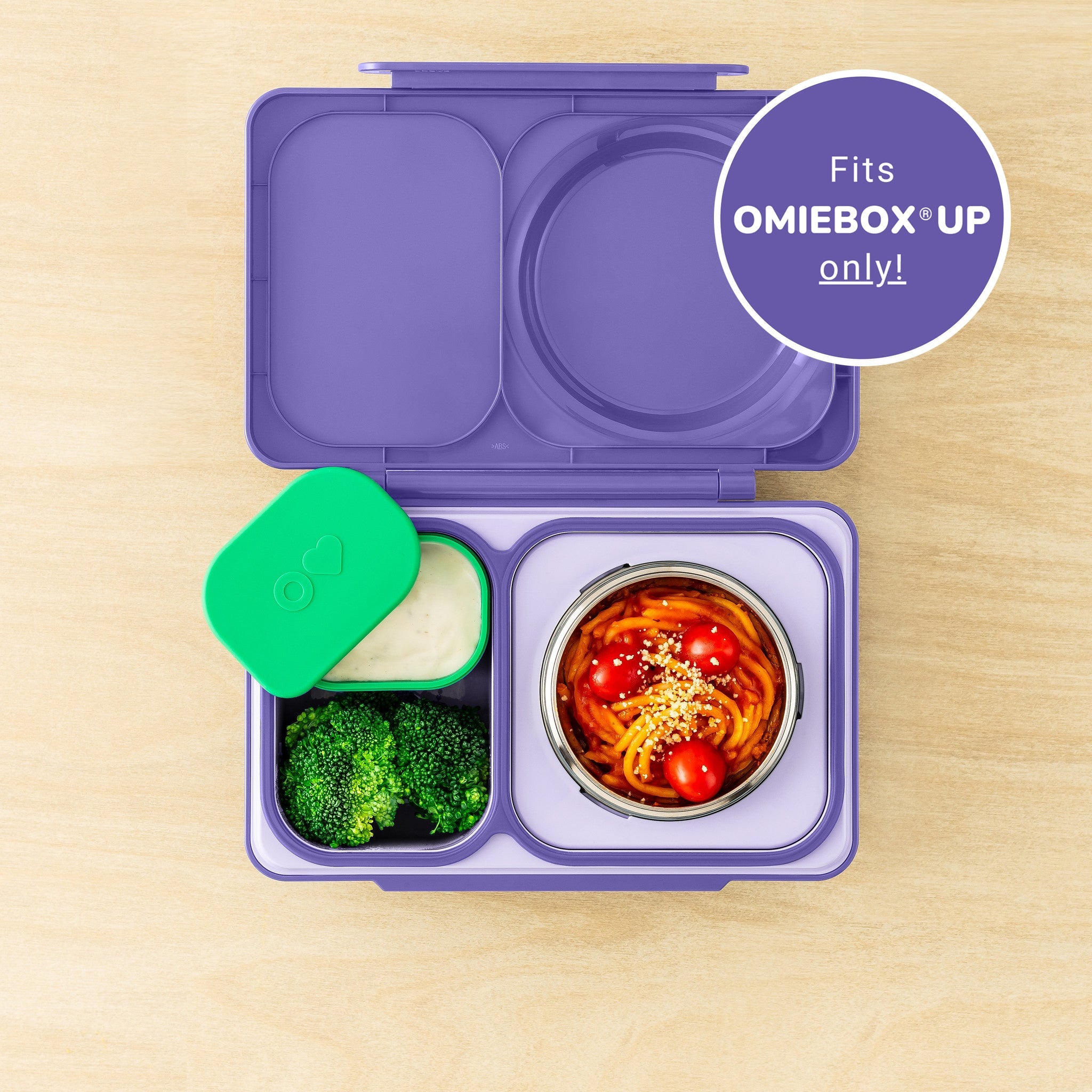 Omiebox - UP Bento Doos Binnenvakjes 2 stuks Paars/Groen