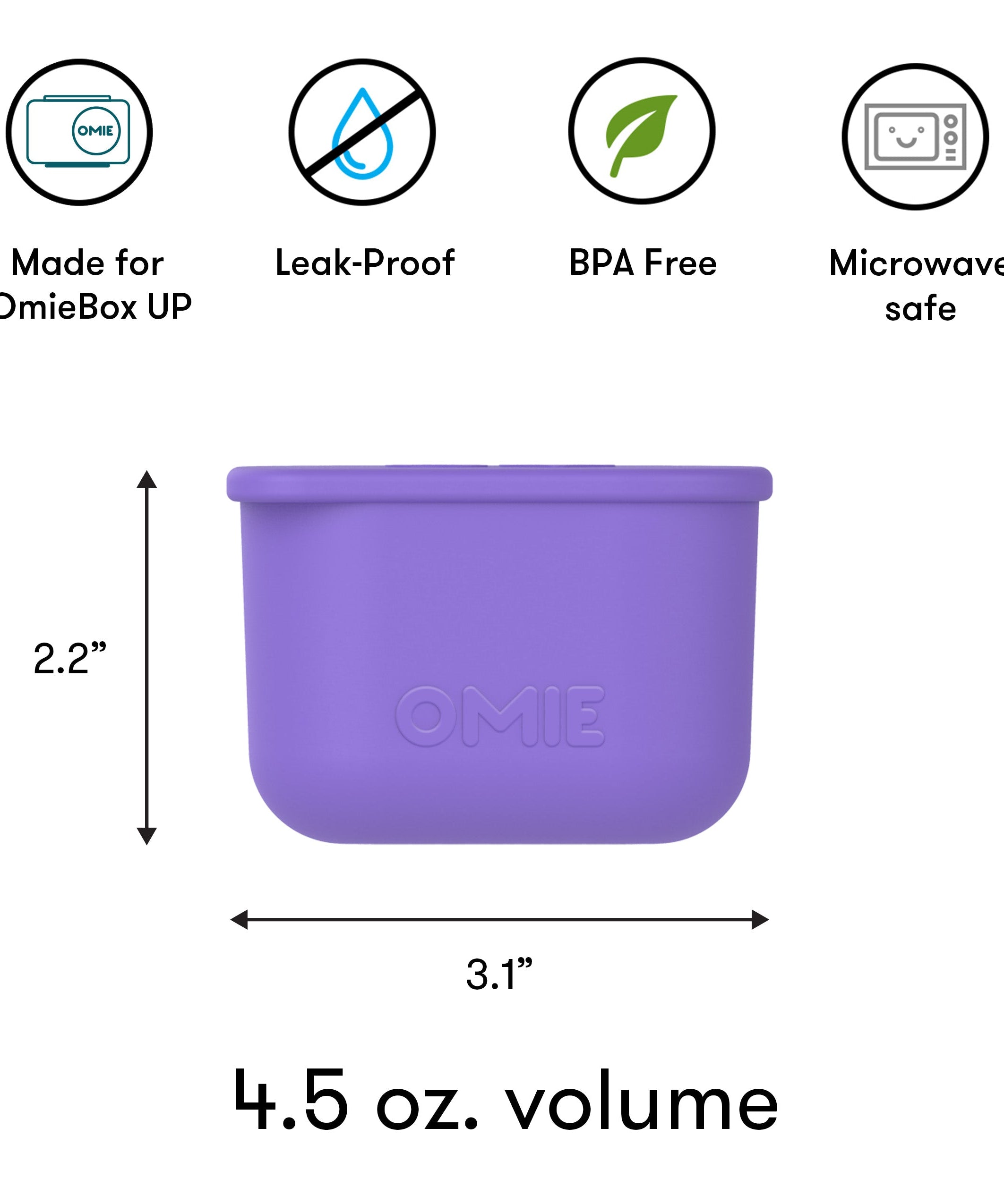 Omiebox - UP Bento Doos Binnenvakjes 2 stuks Paars/Groen
