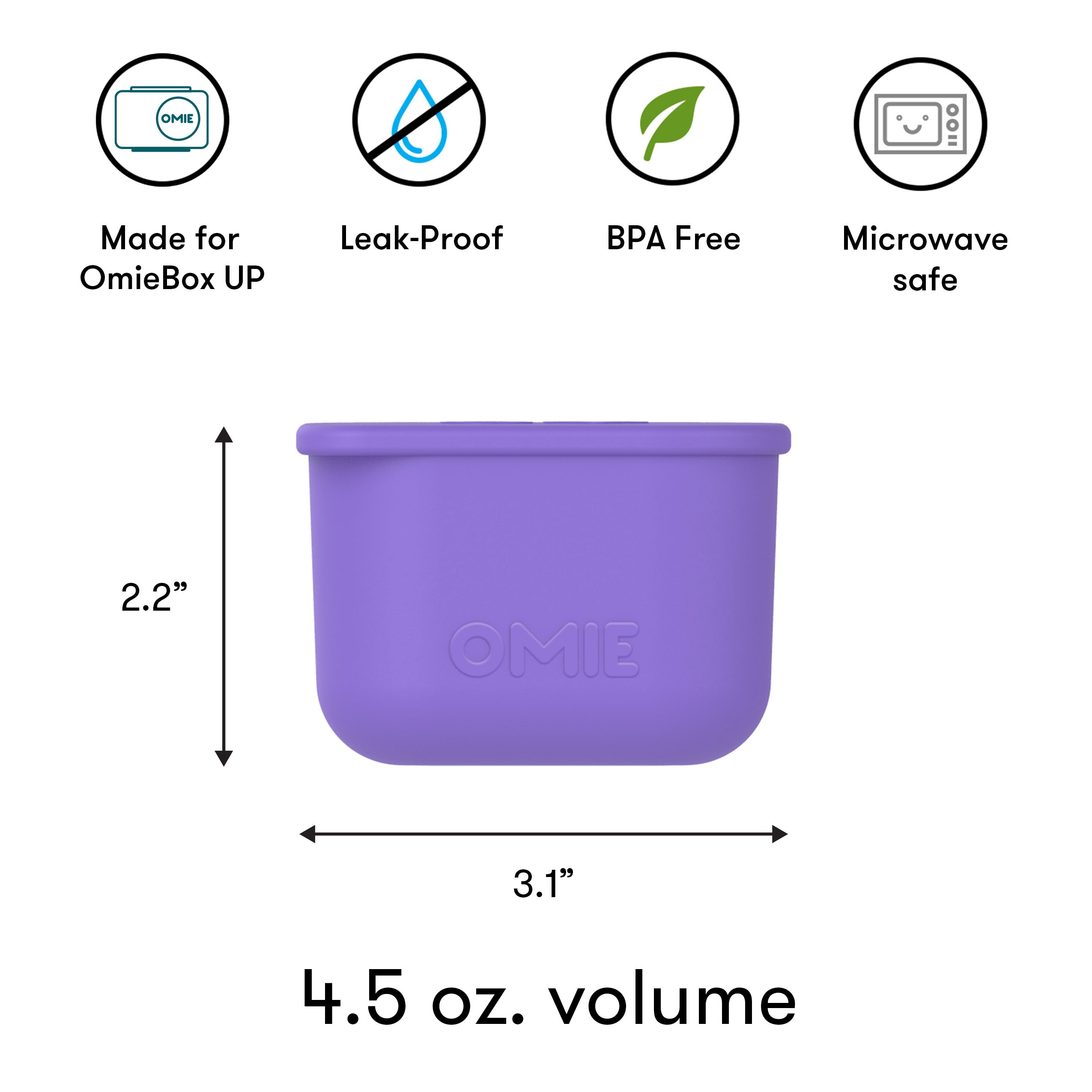 Omiebox - UP Bento Doos Binnenvakjes 2 stuks Paars/Groen