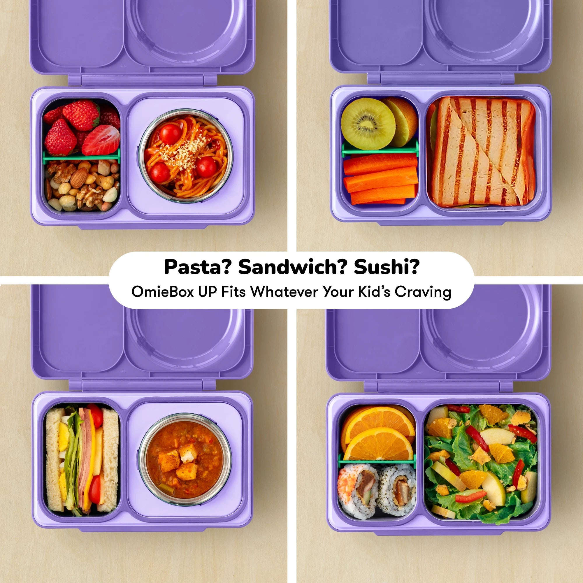 Omiebox - UP Warmte Geïsoleerde 2e Generatie Galaksi Paarse Bento Lunchbox
