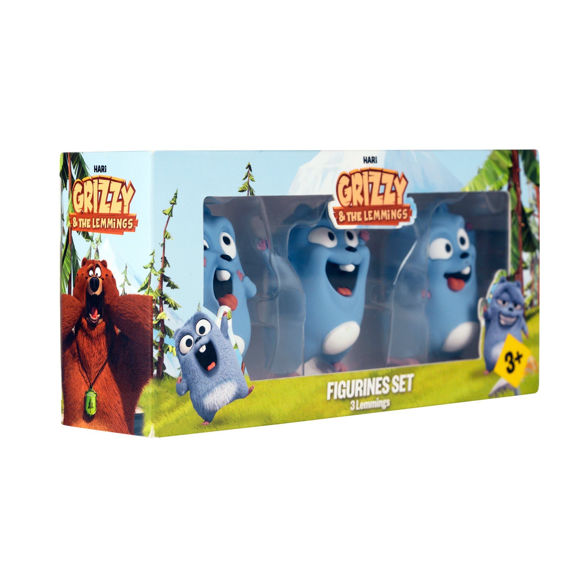 Grizzy ve Lemmingler - 3lü Leming Figür Oyuncağı-Dinossi