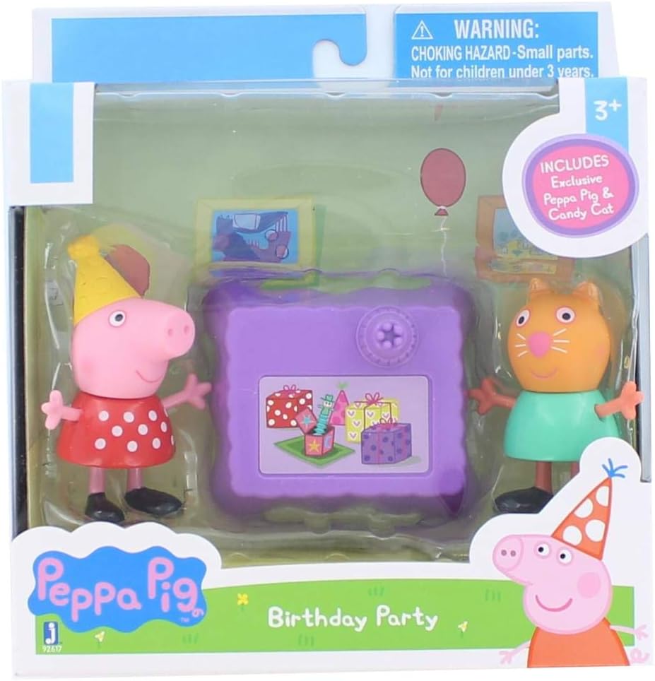 Peppa Pig - Peppa & Candy Kat Verjaardagsfeest Figuren Speelgoed Set