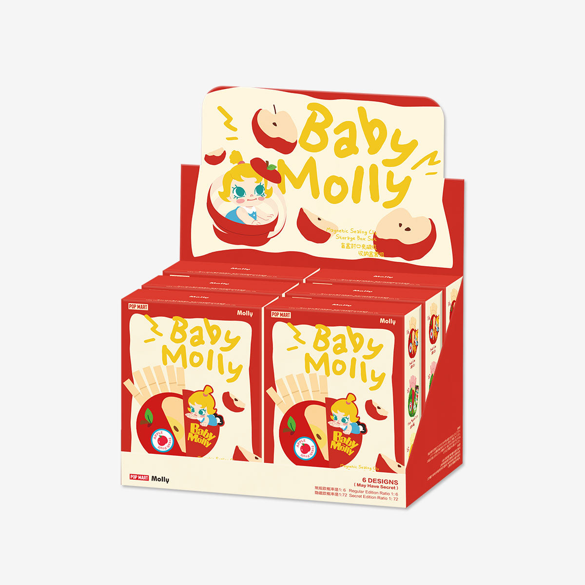 Pop Mart - Originele Baby Molly Fruitige Geur Serie Magnetisch Gesloten Opbergdoos Set