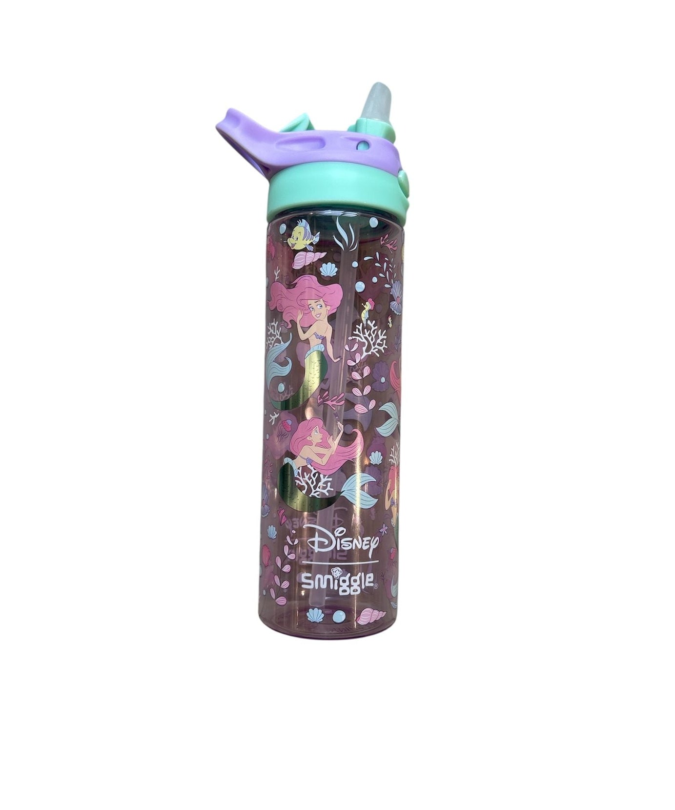 Smiggle - Disney Ariel BPA-vrije Automatische Drinkbeker met Rietje 650ML Drinkfles