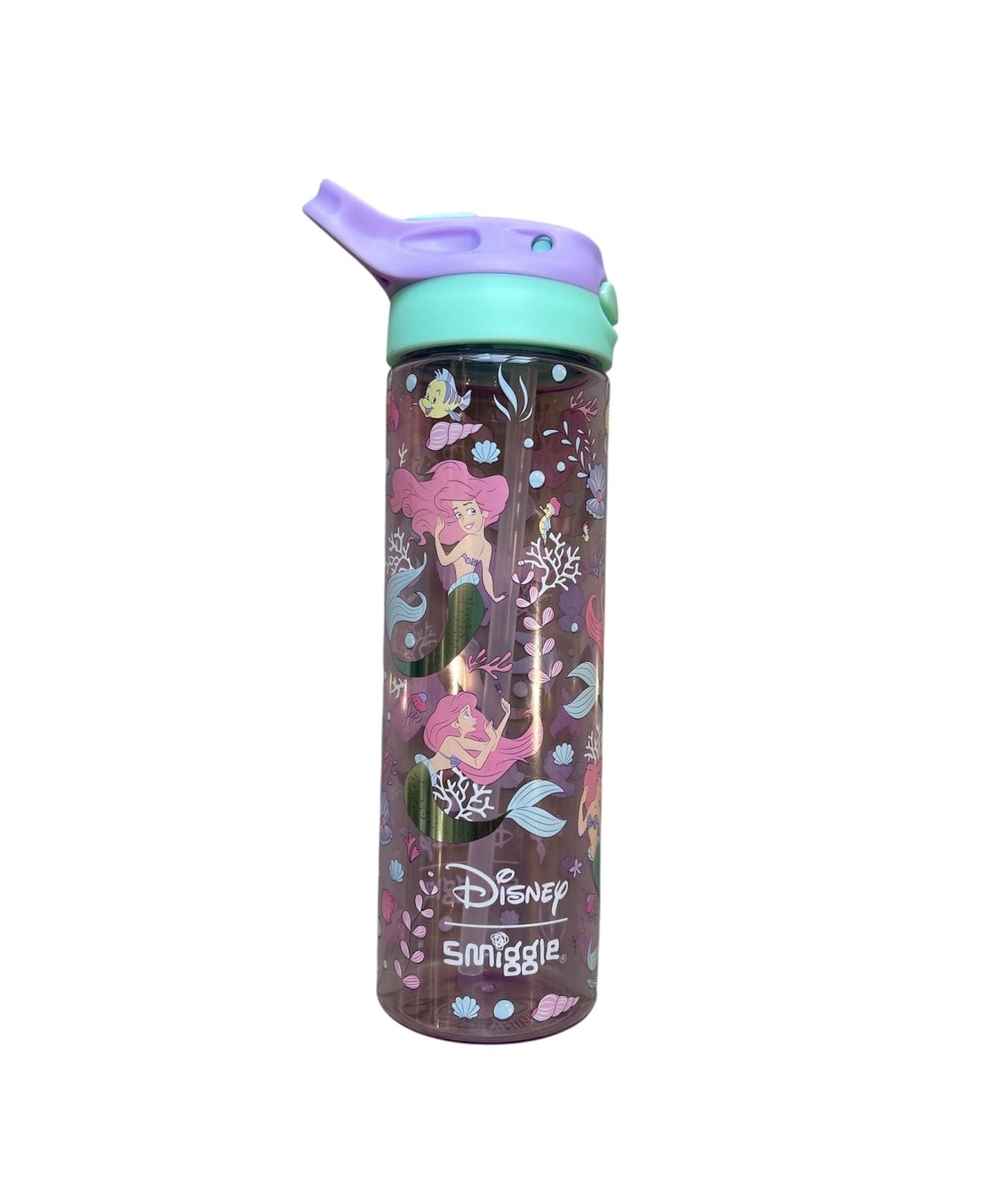 Smiggle - Disney Ariel BPA-vrije Automatische Drinkbeker met Rietje 650ML Drinkfles
