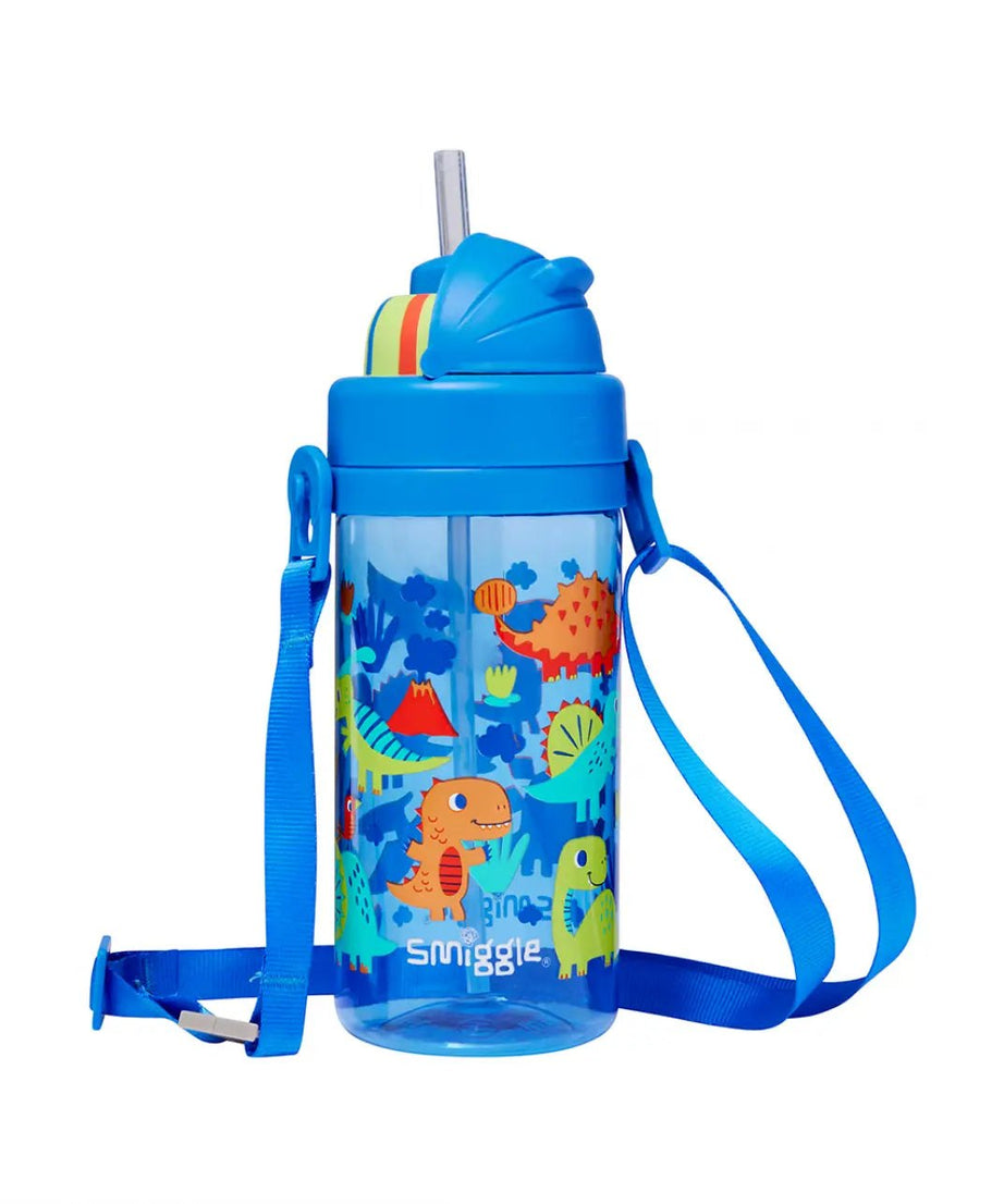 Smiggle - Glide Teeny Tiny Dinossi Ontwerp 400 ML BPA-vrije Waterfles met Verborgen Rietje