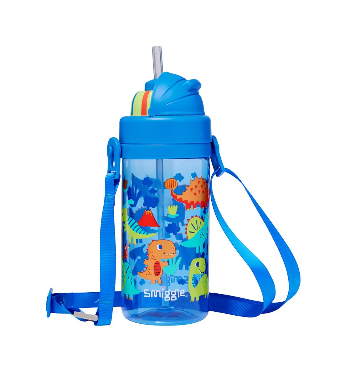 Smiggle - Glide Teeny Tiny Dinossi Ontwerp 400 ML BPA-vrije Waterfles met Verborgen Rietje