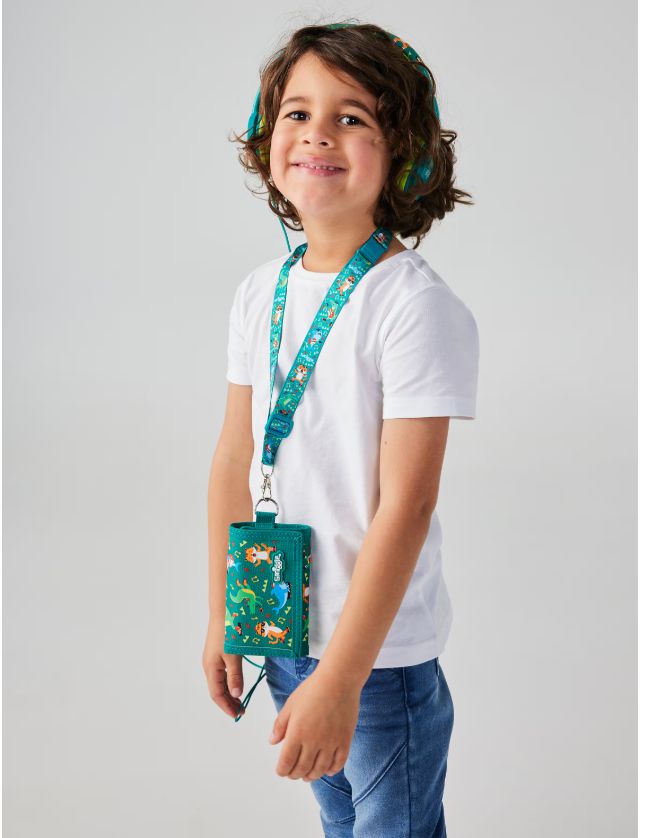 Smiggle - Lets Play Askılı Çocuk Cüzdanı - Dinossi