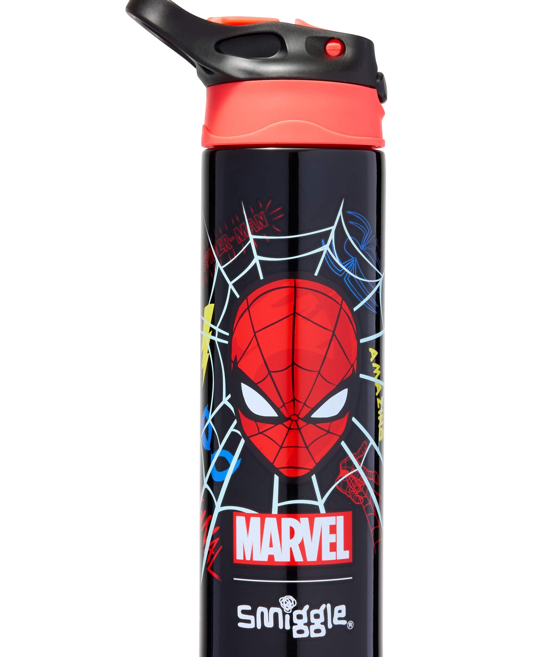 Smiggle - Marvel Spiderman BPA-vrije Automatische Drinktuit 650ML Drinkfles