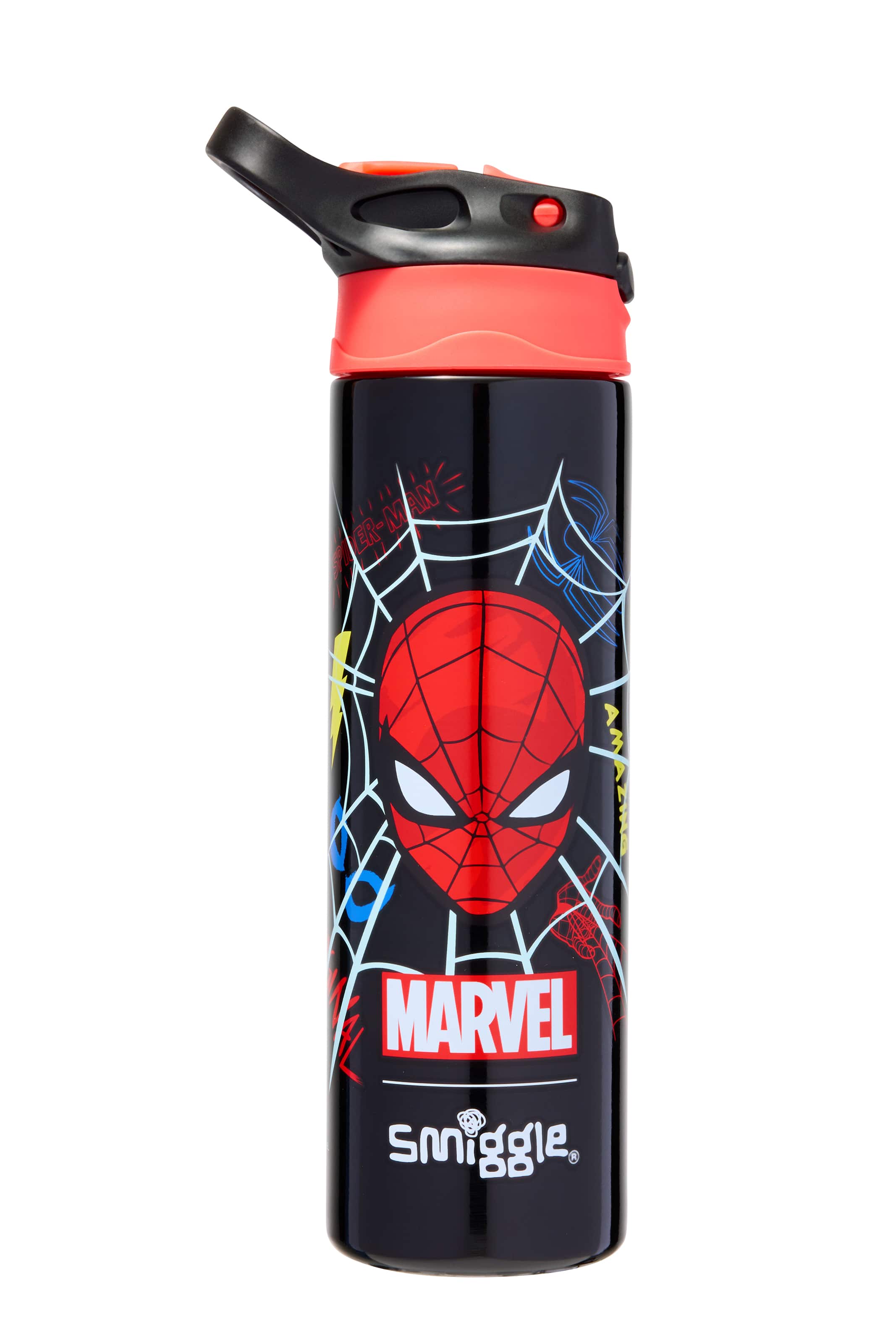 Smiggle - Marvel Spiderman BPA-vrije Automatische Drinktuit 650ML Drinkfles