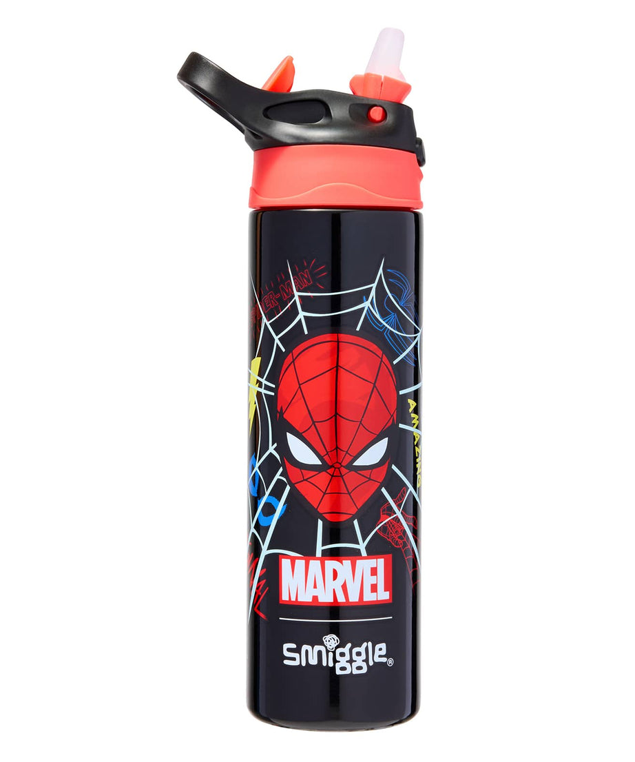 Smiggle - Marvel Spiderman BPA-vrije Automatische Drinktuit 650ML Drinkfles