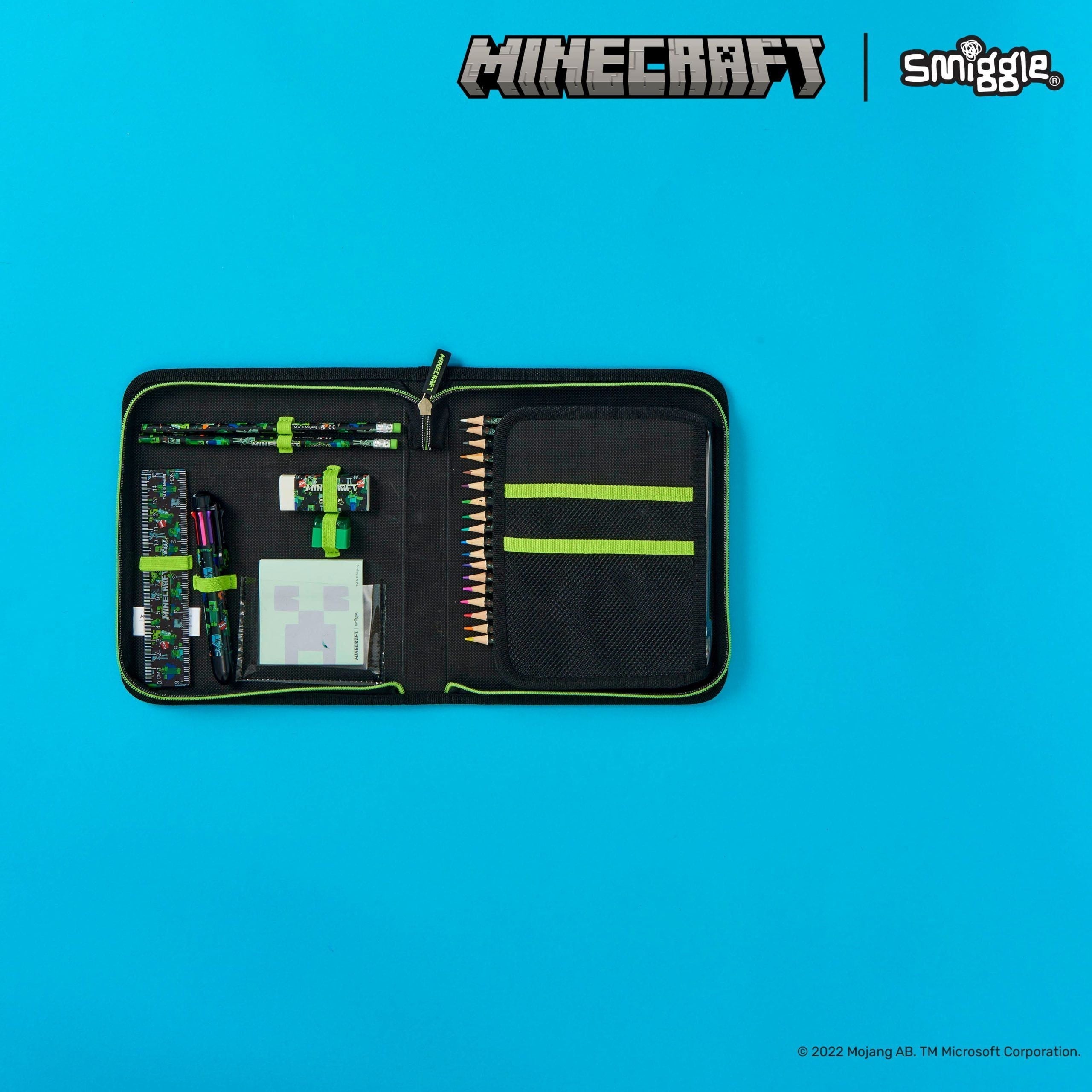 Smiggle - Minecraft Kantoorbenodigdheden Set en Pennenbakje