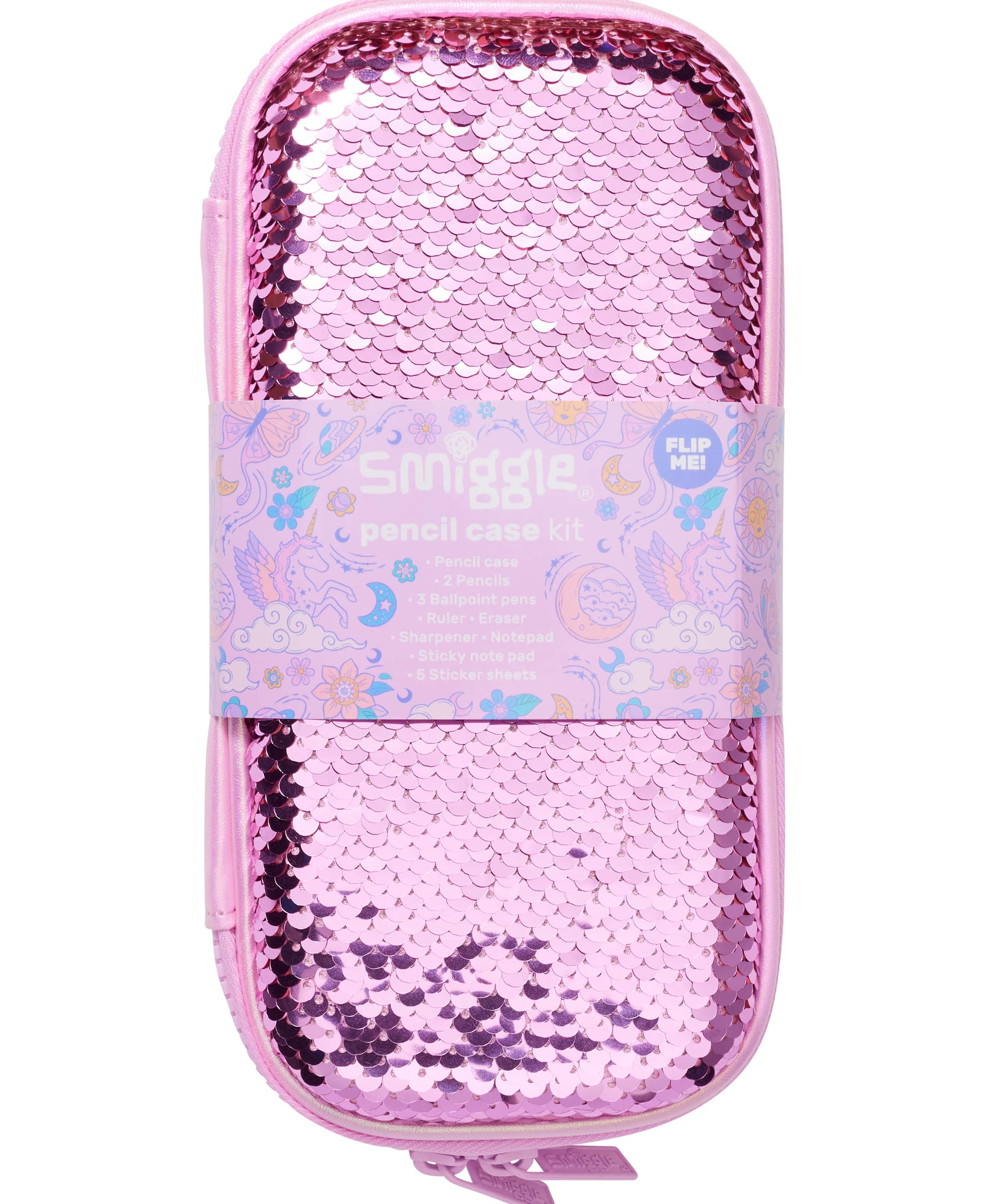 Smiggle - Sequins Magic Pennenzak en Kantoorbenodigdheden Set