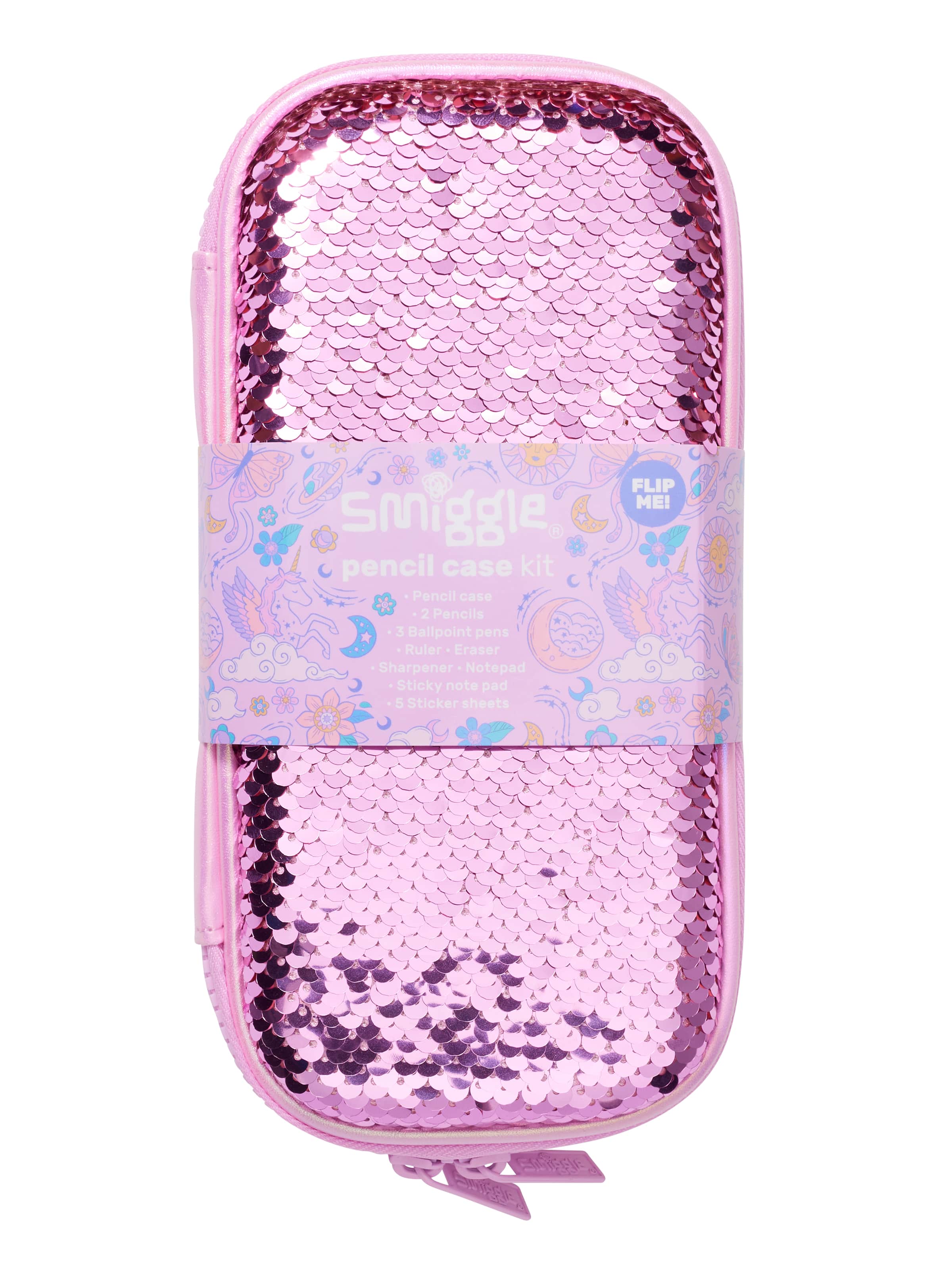 Smiggle - Sequins Magic Pennenzak en Kantoorbenodigdheden Set
