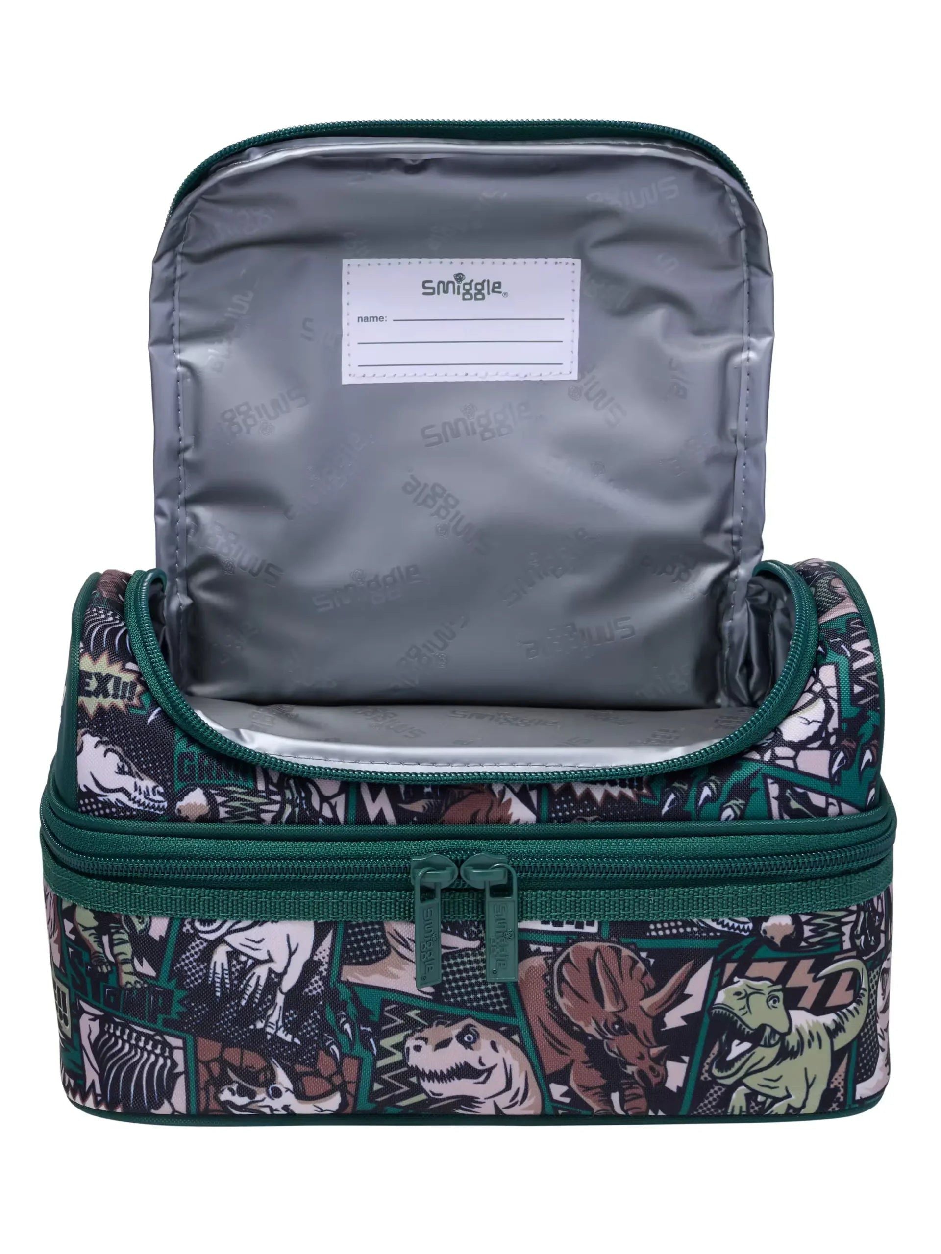 Smiggle - Wonder Çift Katlı Beslenme Çantası - Dinossi