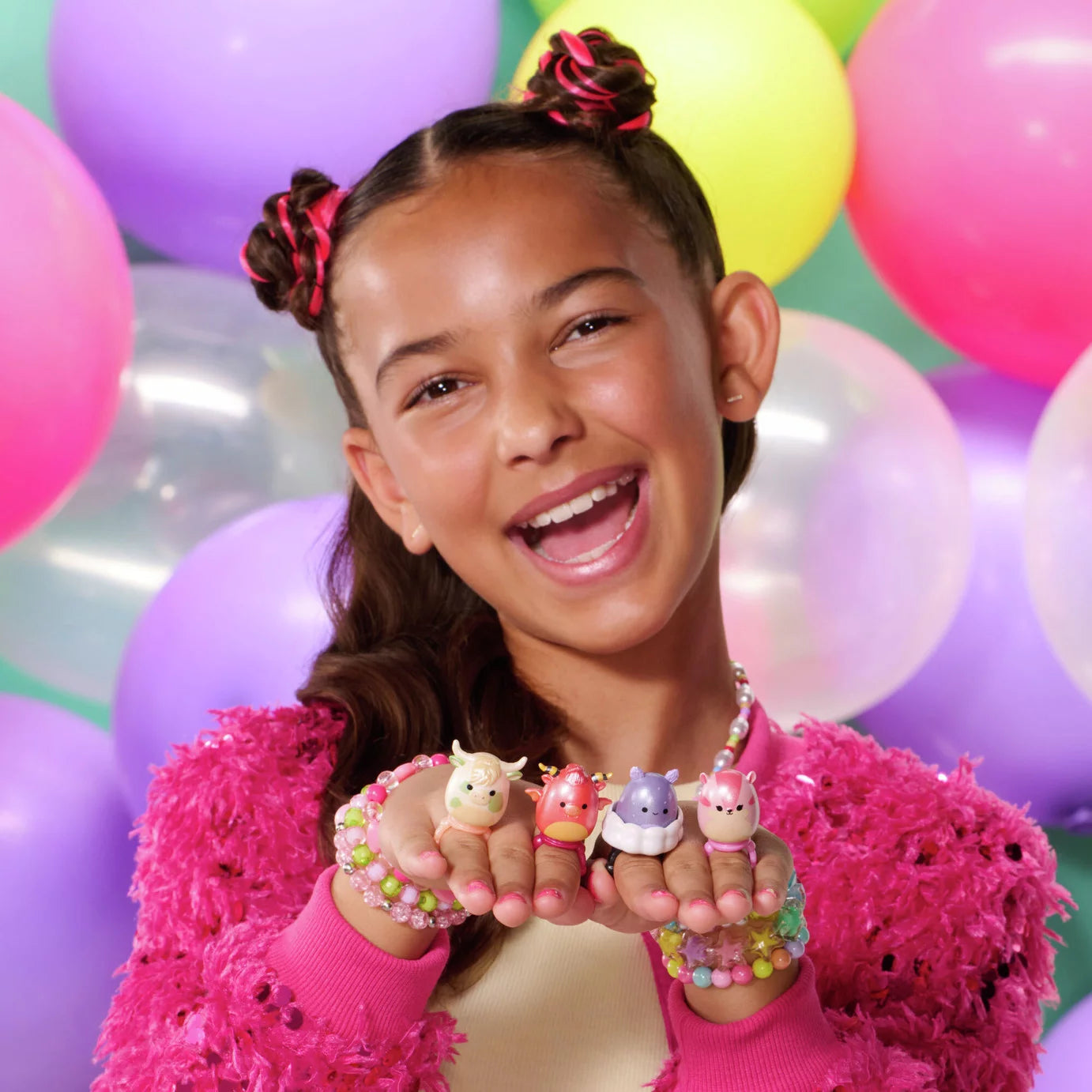 Squishmallows - Squish-a-longs 14 Figuren + Ring Set + 4 Accessoires Speciale Serie Speelgoed