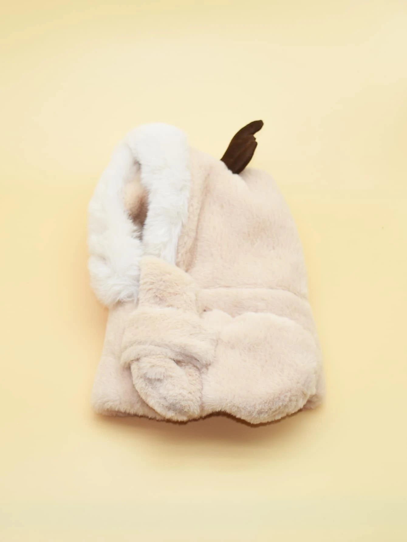 Dinossi - Polar Kürklü Geyik Boynuzlu Çocuk Bere ve Atkılı-Dinossi