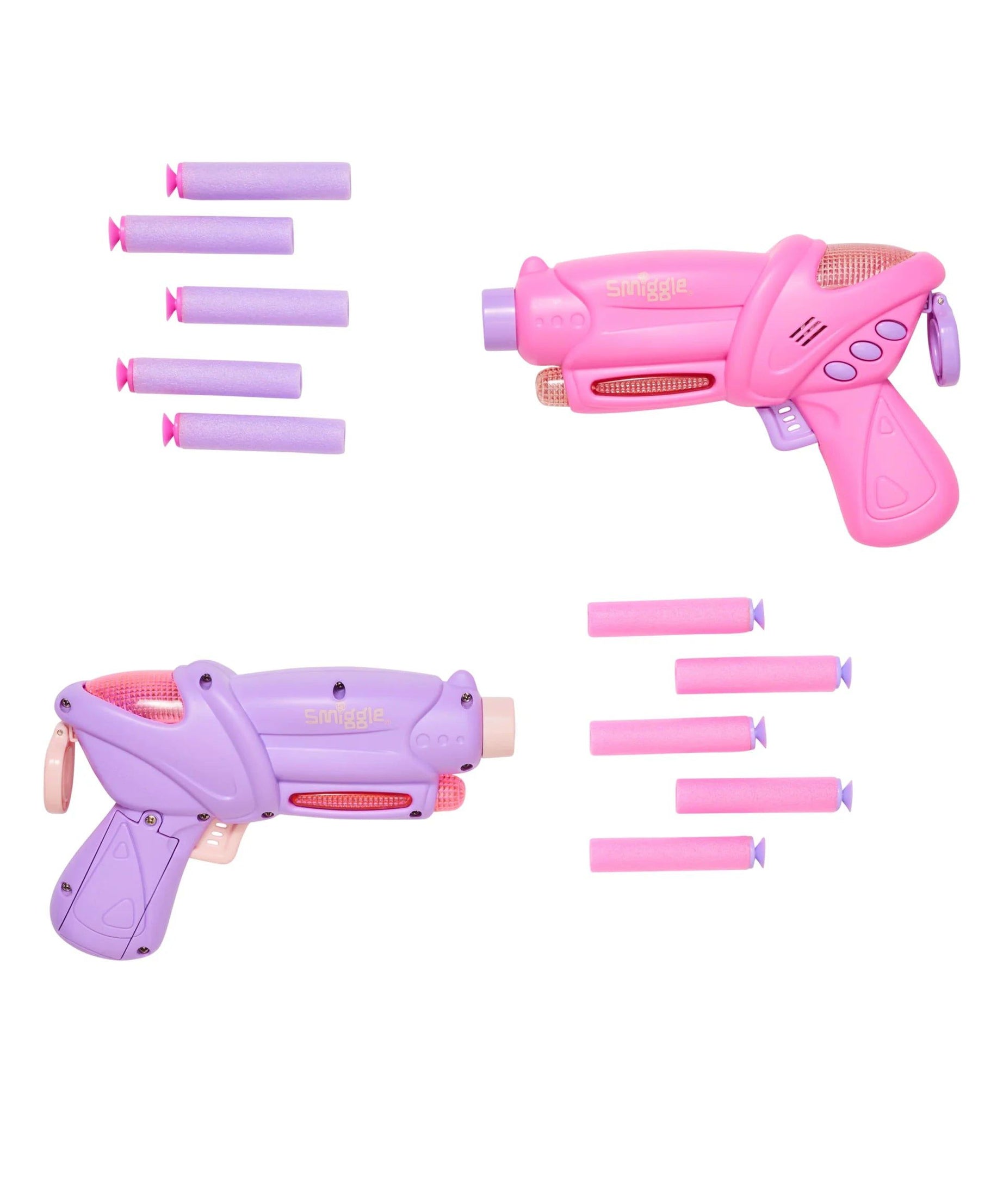 Smiggle - Işıklı ve Sesli Dart Fırlatan 2'li Oyuncak Silah Seti-Dinossi