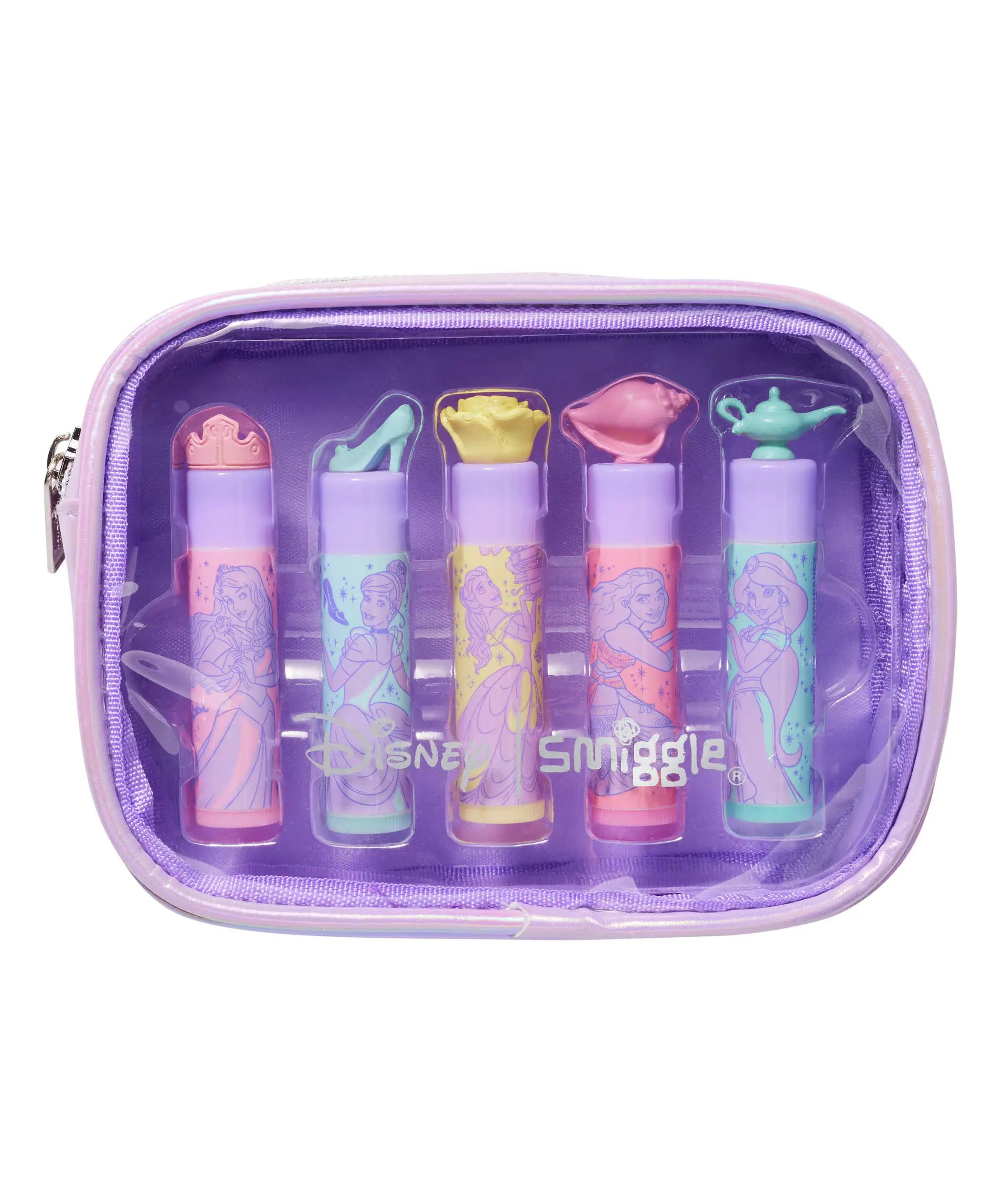 Smiggle - Disney Prenses 5li Dudak Balsam Seti ve Çantası-Dinossi
