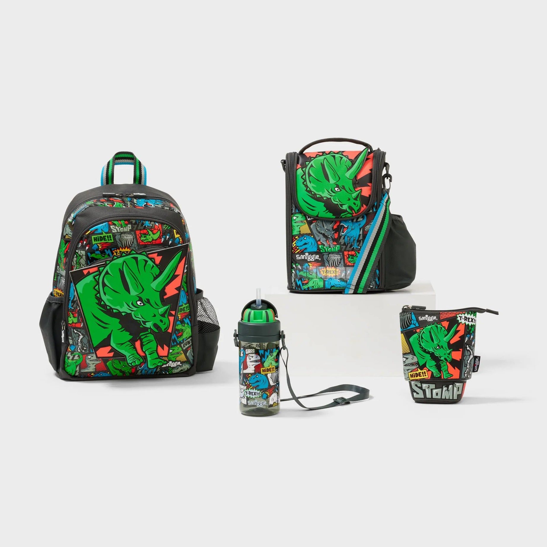 Smiggle - Happy Tales Anaokulu 4lü Çanta Seti-Dinossi